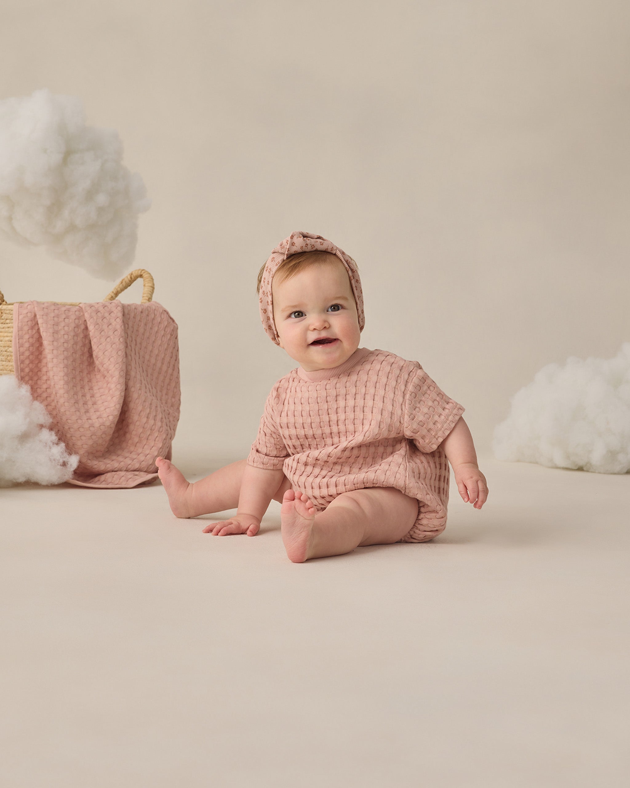 Relaxed Bubble Romper Blush - Rylee + Cru | Kids Clothes | Trendy Baby Clothes | Modern Infant Outfits |