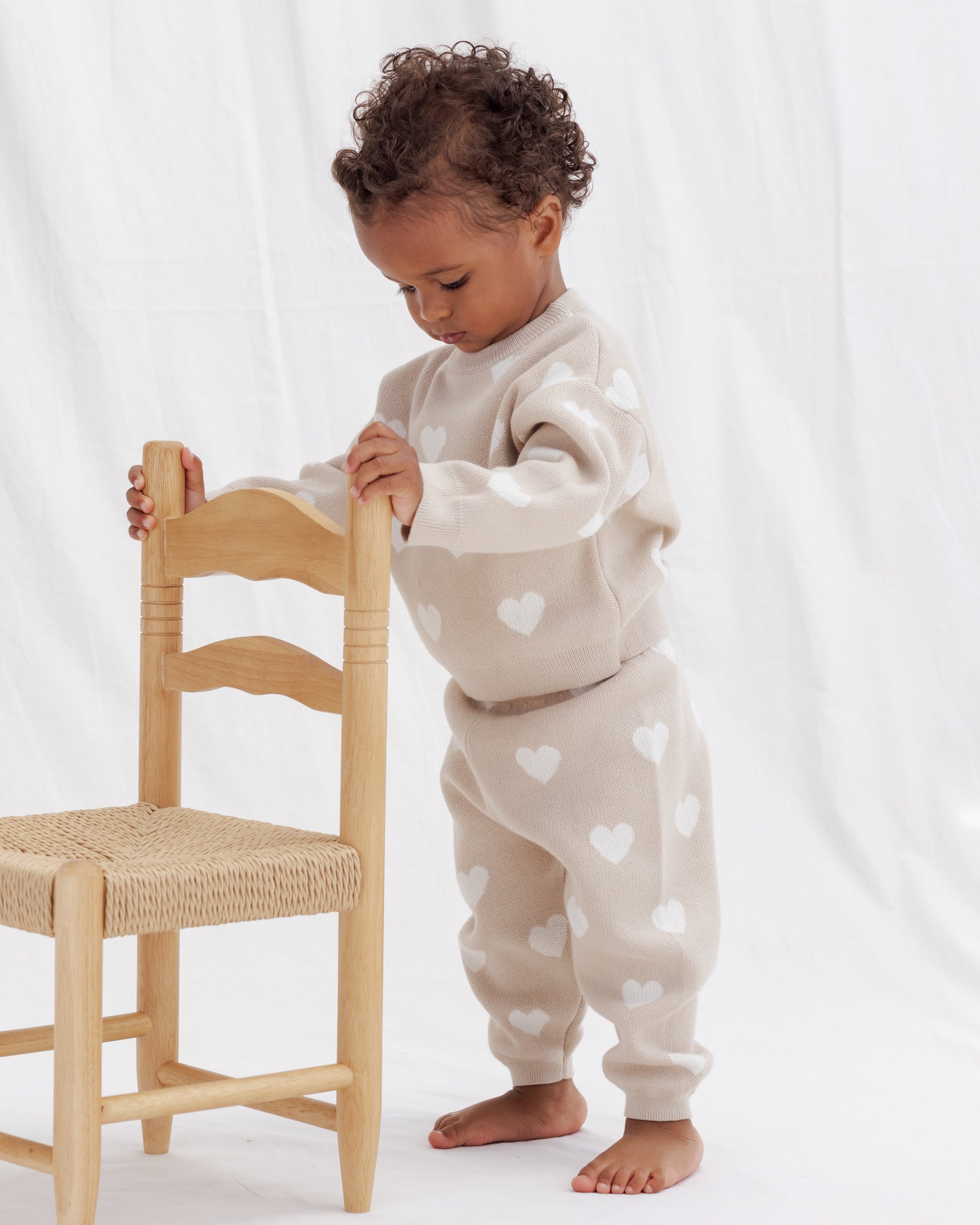 Heart Knit Sweater Oat