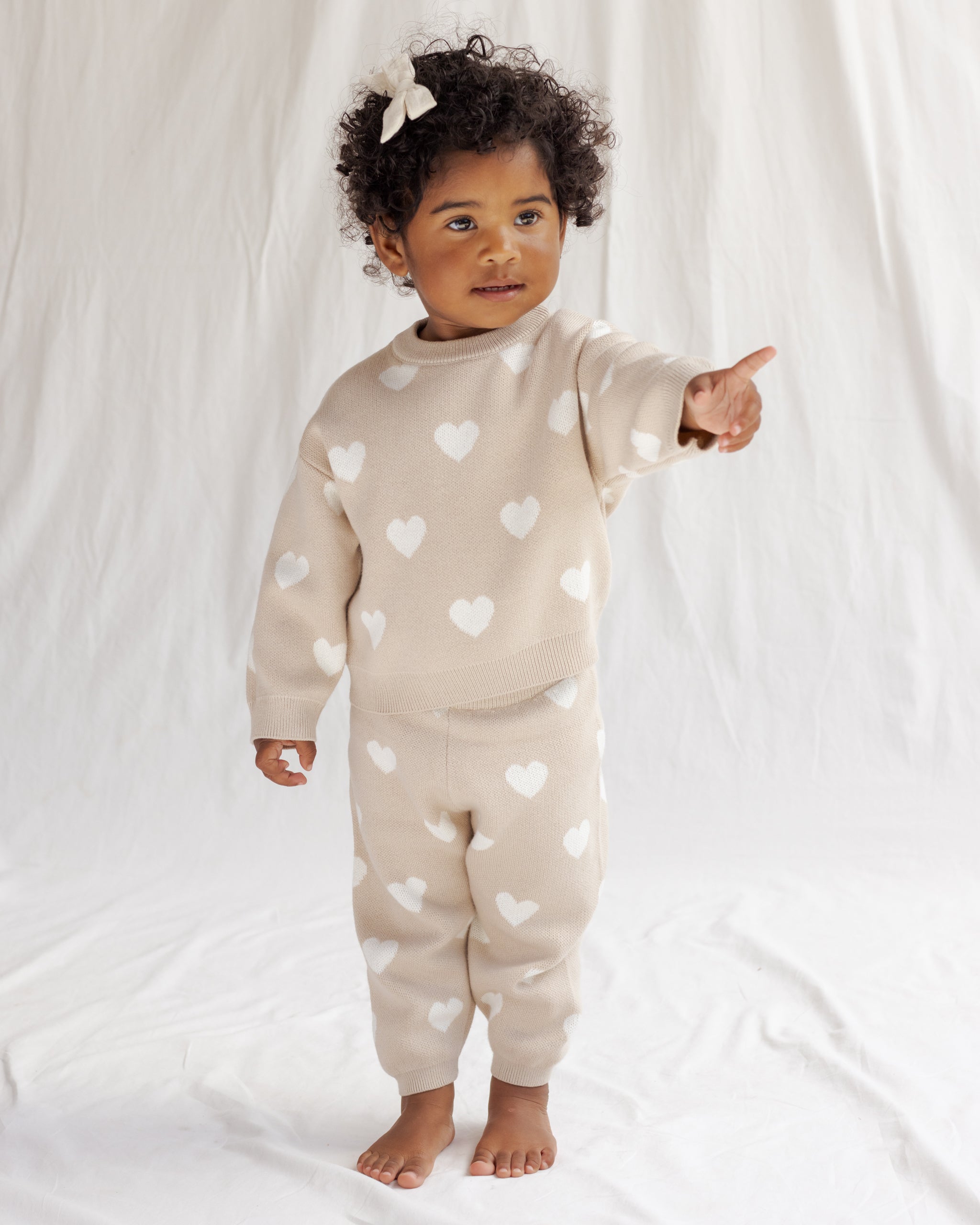 Heart Knit Pants Oat