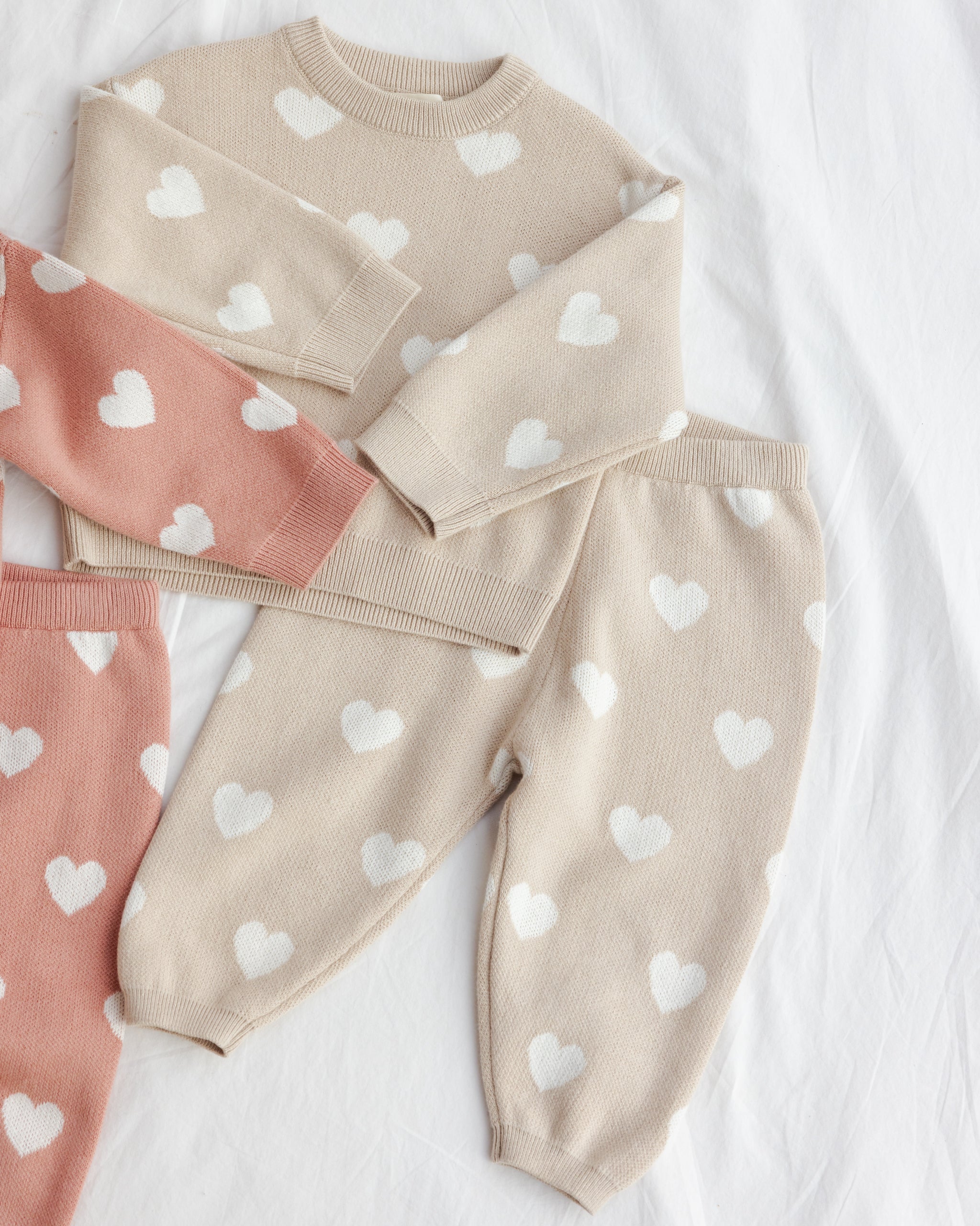 Heart Knit Sweater Oat