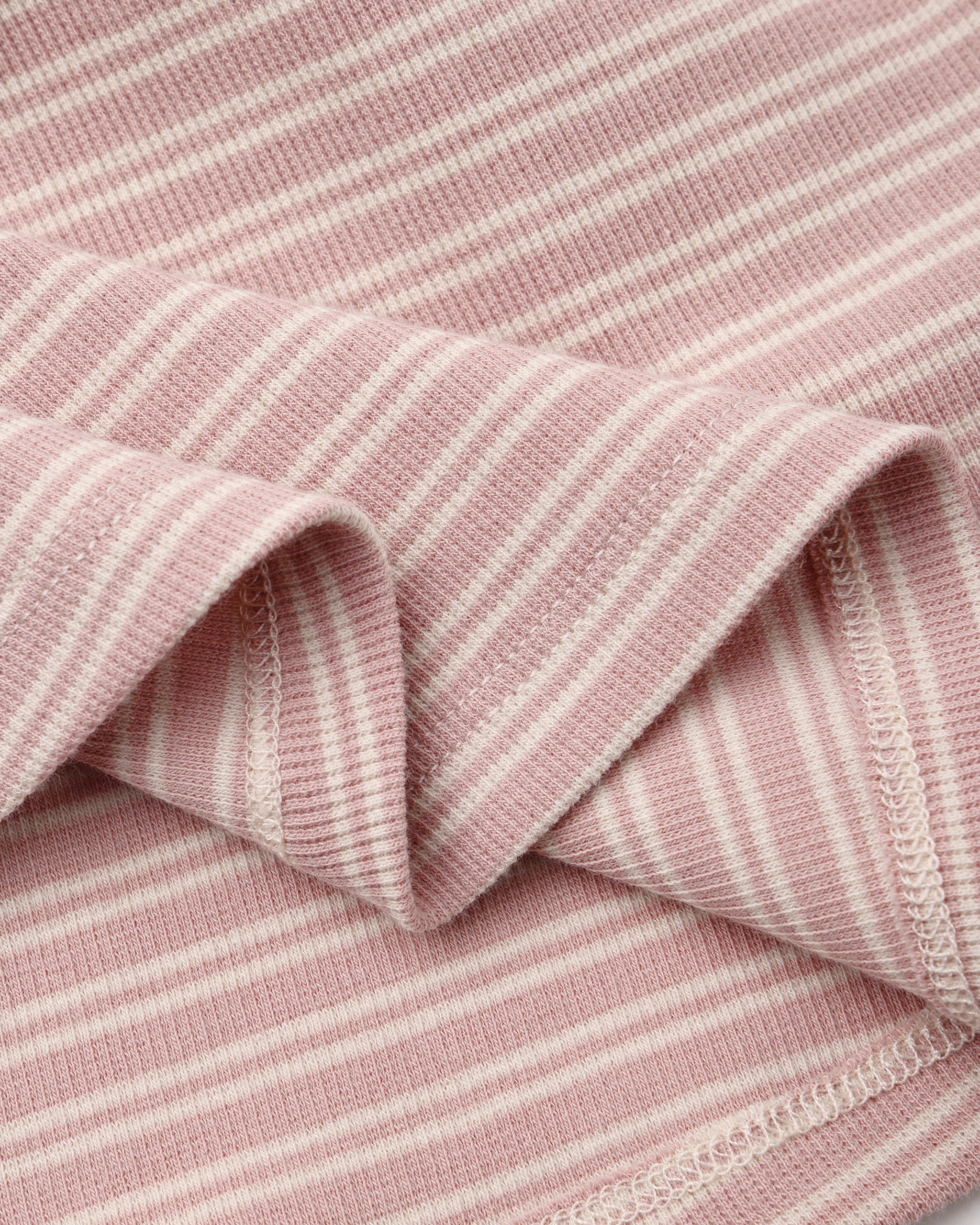 Ribbed Long Sleeve Dress Dusty Rose Microstripe - Rylee + Cru | Kids Clothes | Trendy Baby Clothes | Modern Infant Outfits |