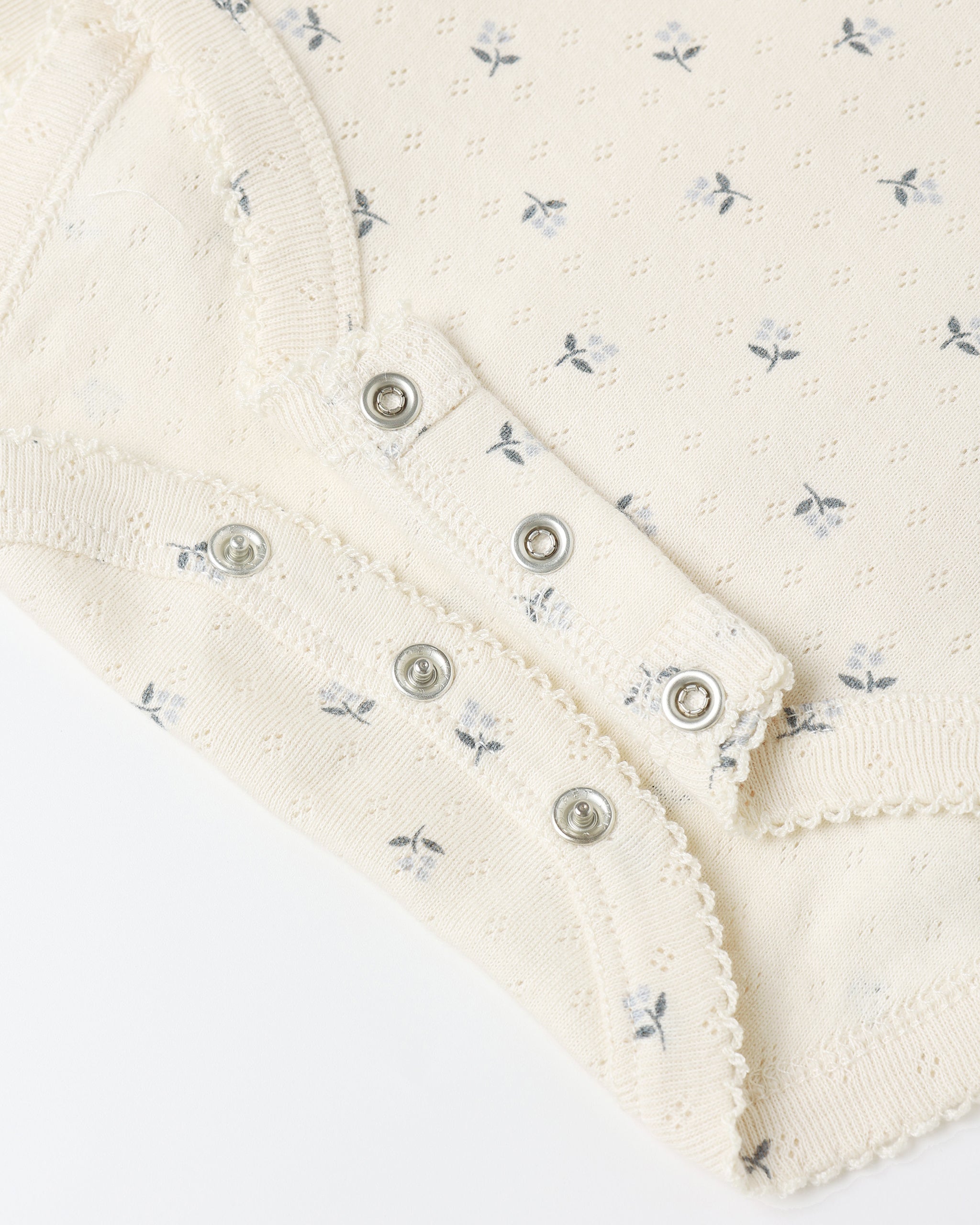 Pointelle Skirted Bodysuit || Blue Ditsy