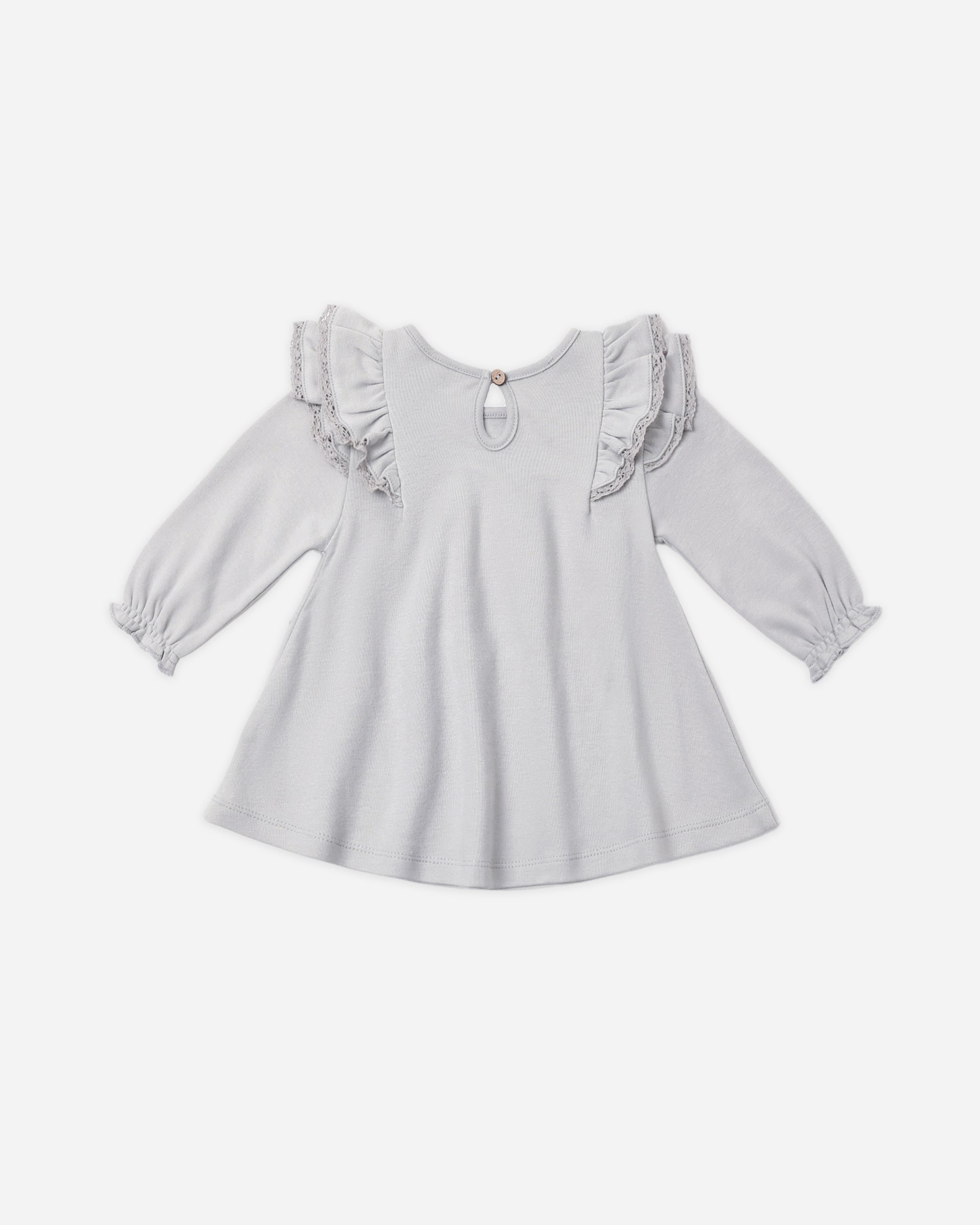 Long Sleeve Flutter Dress Cloud - Rylee + Cru | Kids Clothes | Trendy Baby Clothes | Modern Infant Outfits |