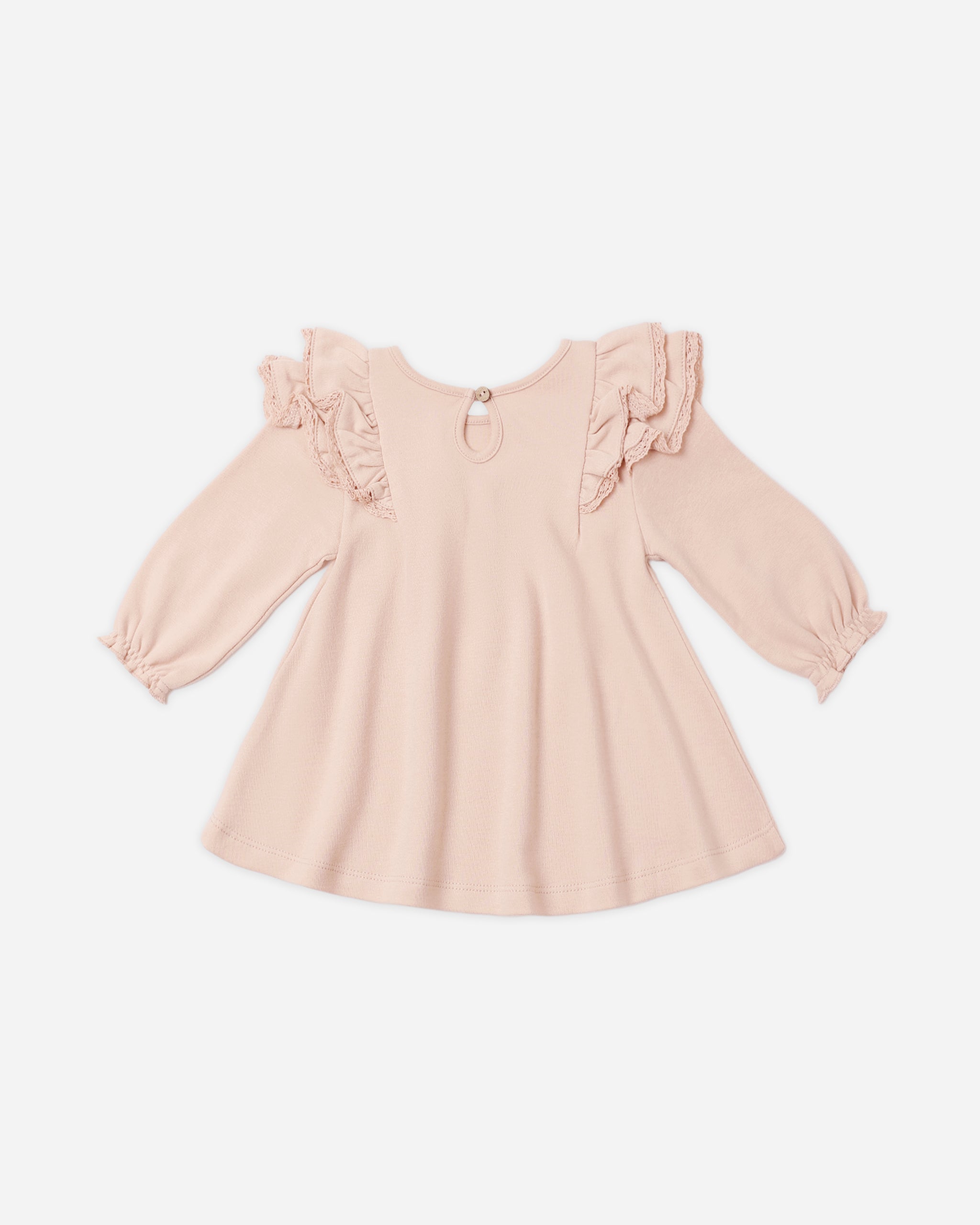 Long Sleeve Flutter Dress Dusty Rose - Rylee + Cru | Kids Clothes | Trendy Baby Clothes | Modern Infant Outfits |