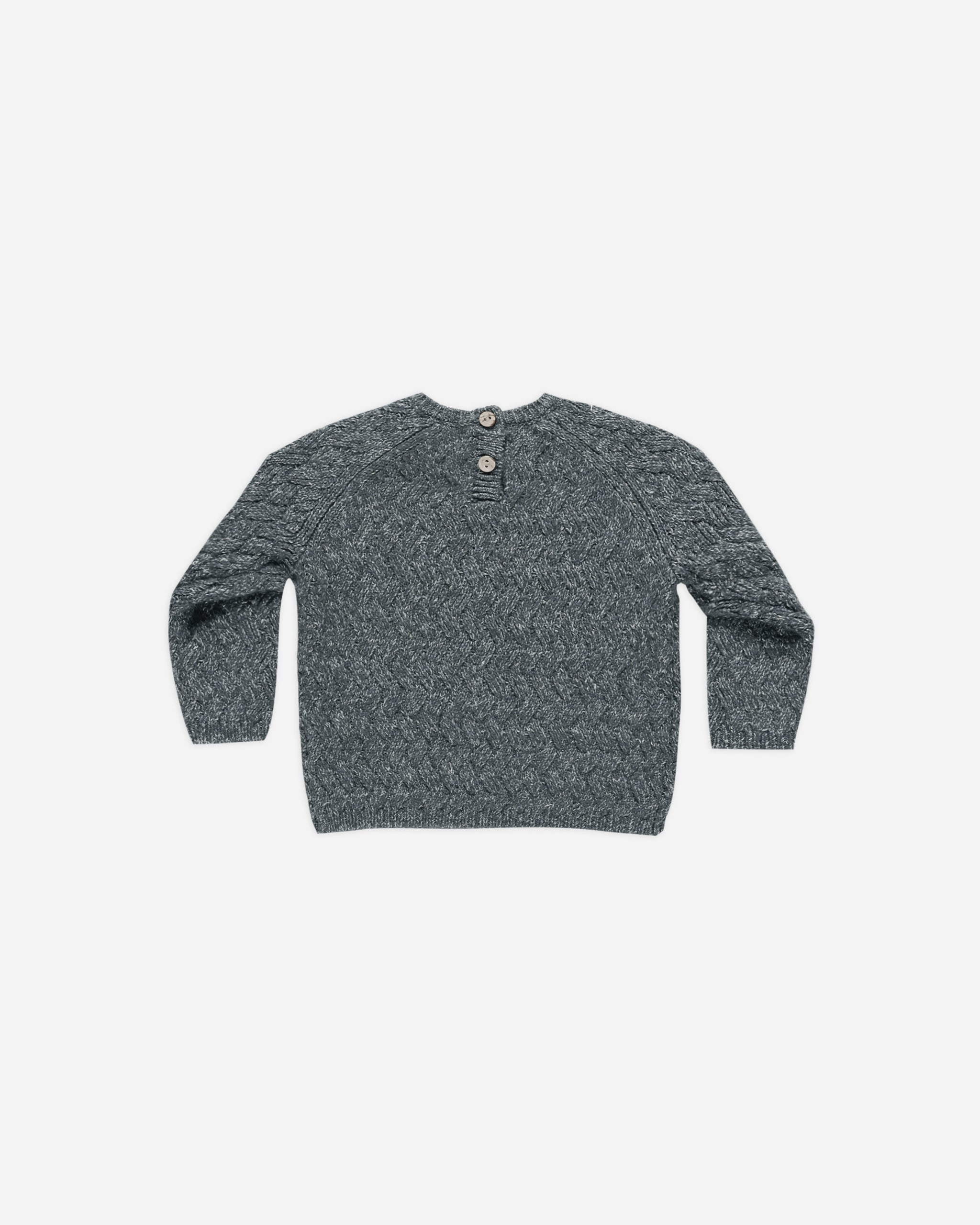 Knit Sweater || Heathered Indigo