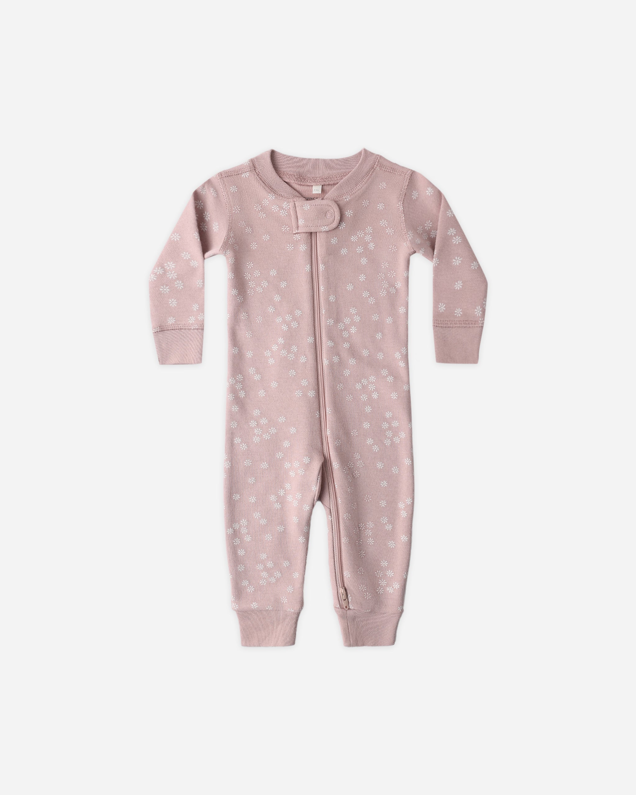 Zip Longsleeve Sleeper Mauve Daisy - Rylee + Cru | Kids Clothes | Trendy Baby Clothes | Modern Infant Outfits |