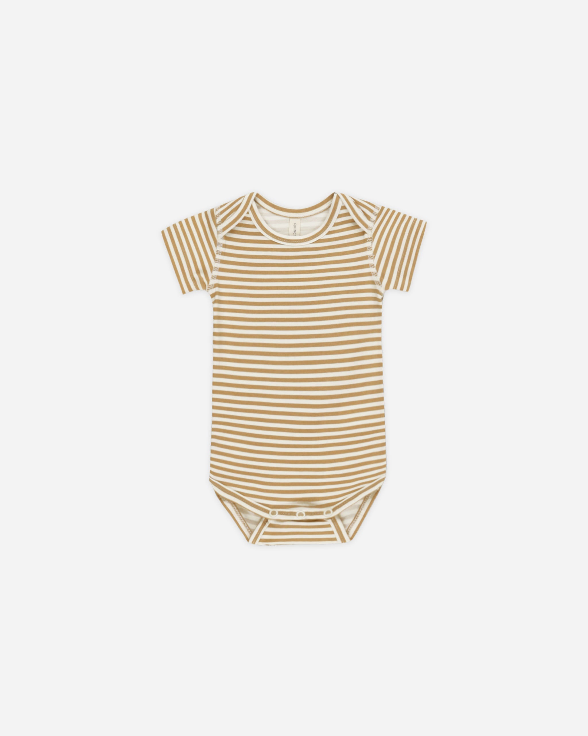 Short Sleeve One-Piece || Honey Stripe - Rylee + Cru | Kids Clothes | Trendy Baby Clothes | Modern Infant Outfits |