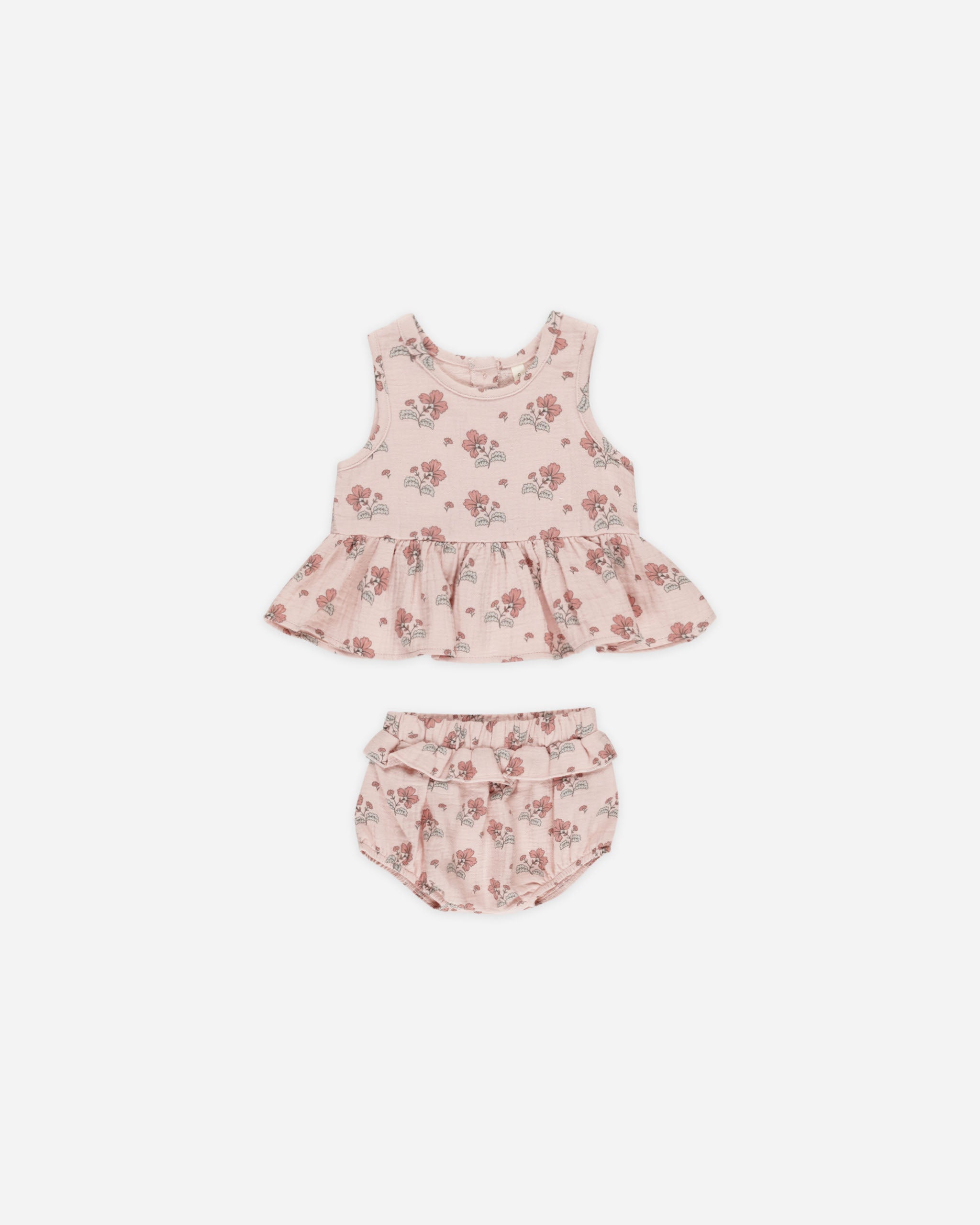 Sleeveless Peplum Set || Vintage Floral