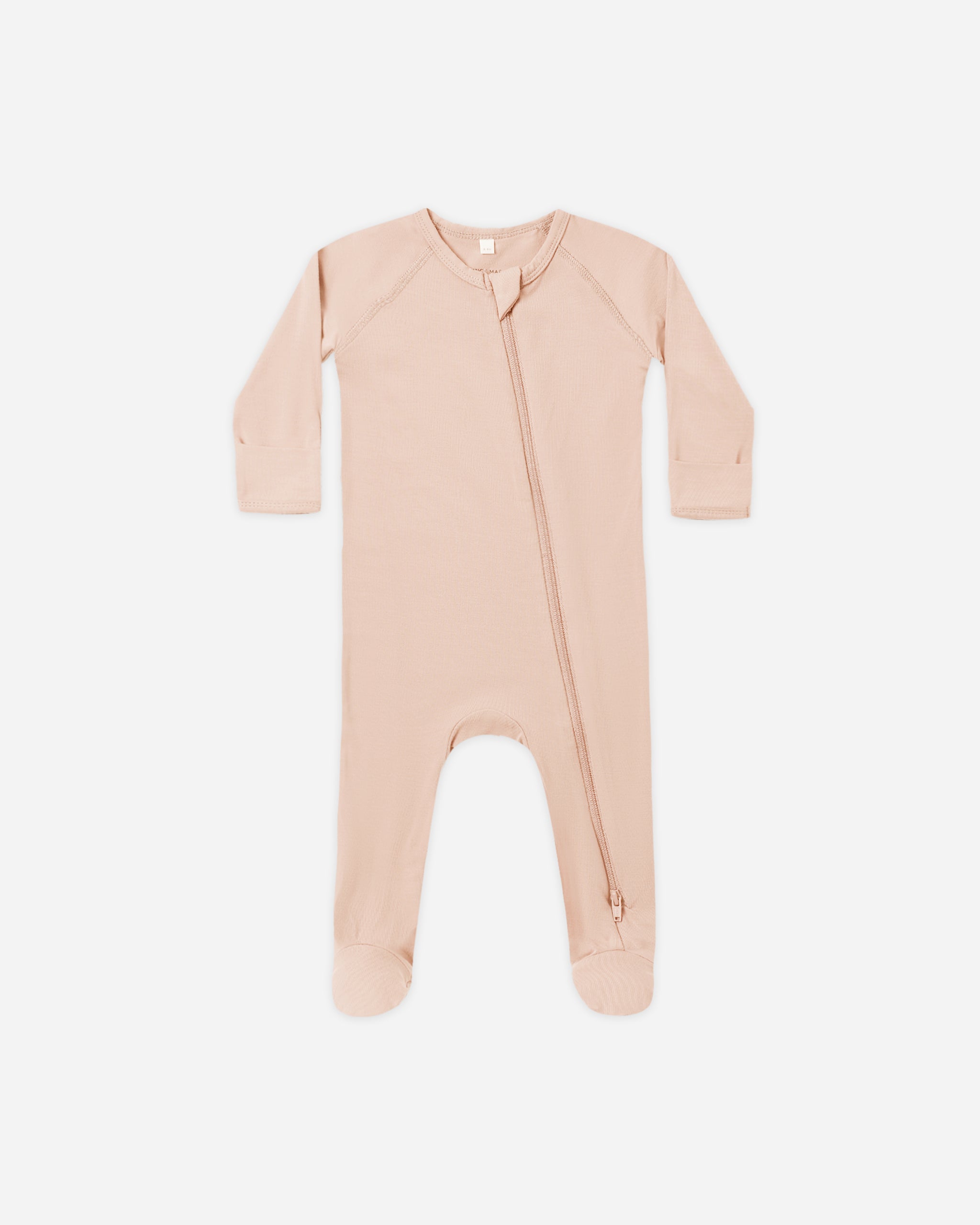 Bamboo Zip Footie Dusty Rose - Rylee + Cru | Kids Clothes | Trendy Baby Clothes | Modern Infant Outfits |