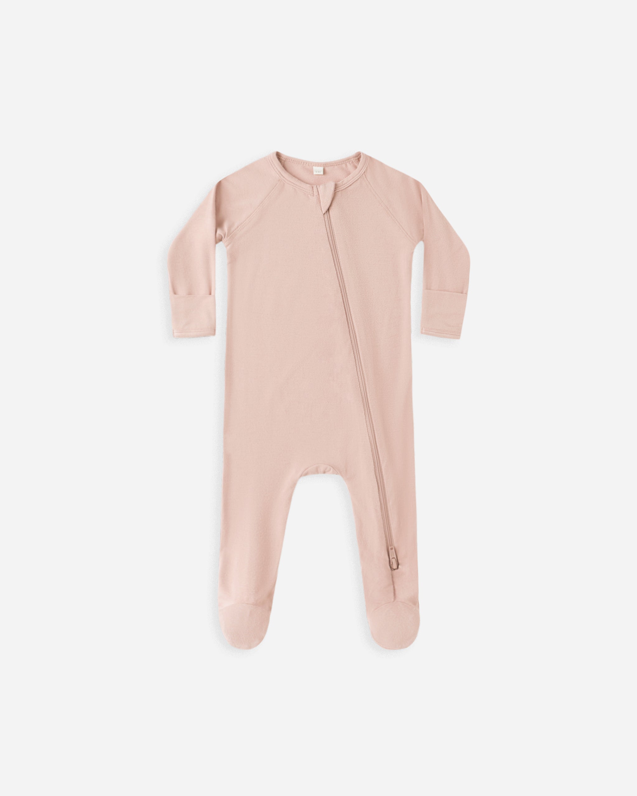 Bamboo Zip Footie || Rose