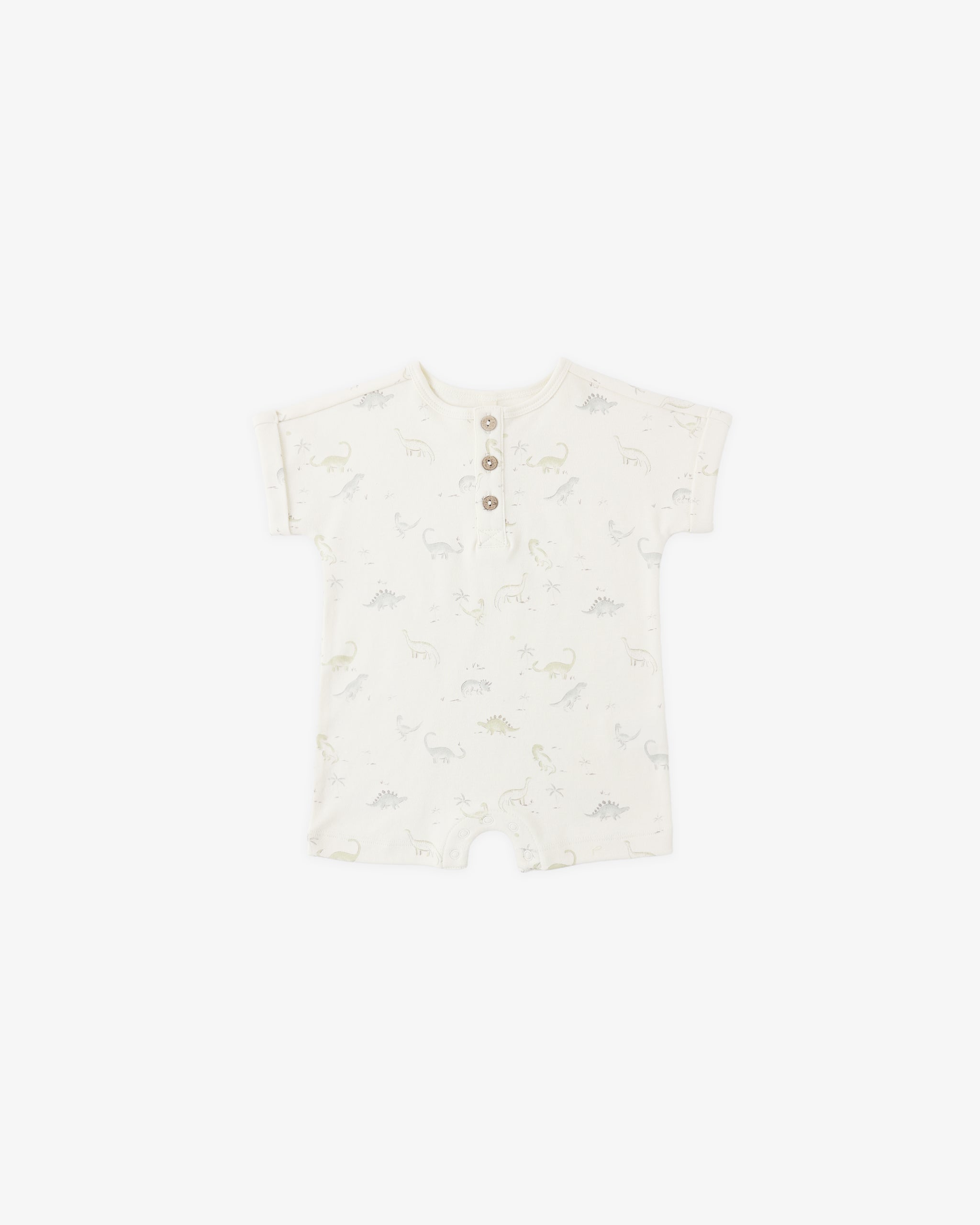 Short Sleeve One-Piece Dinosaur - Rylee + Cru | Kids Clothes | Trendy Baby Clothes | Modern Infant Outfits |