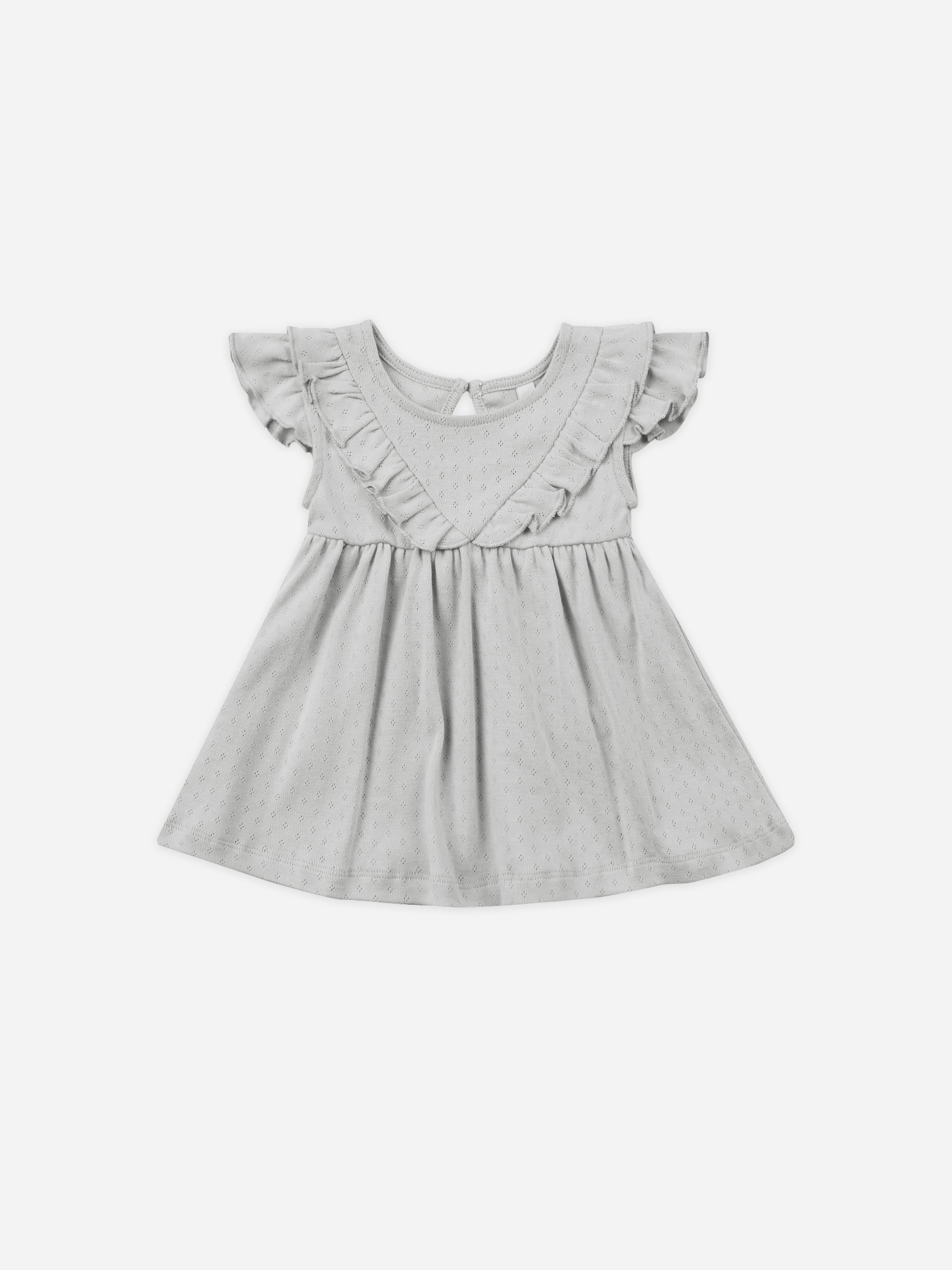 Sleeveless Ruffle V Dress || Cloud - Rylee + Cru | Kids Clothes | Trendy Baby Clothes | Modern Infant Outfits |