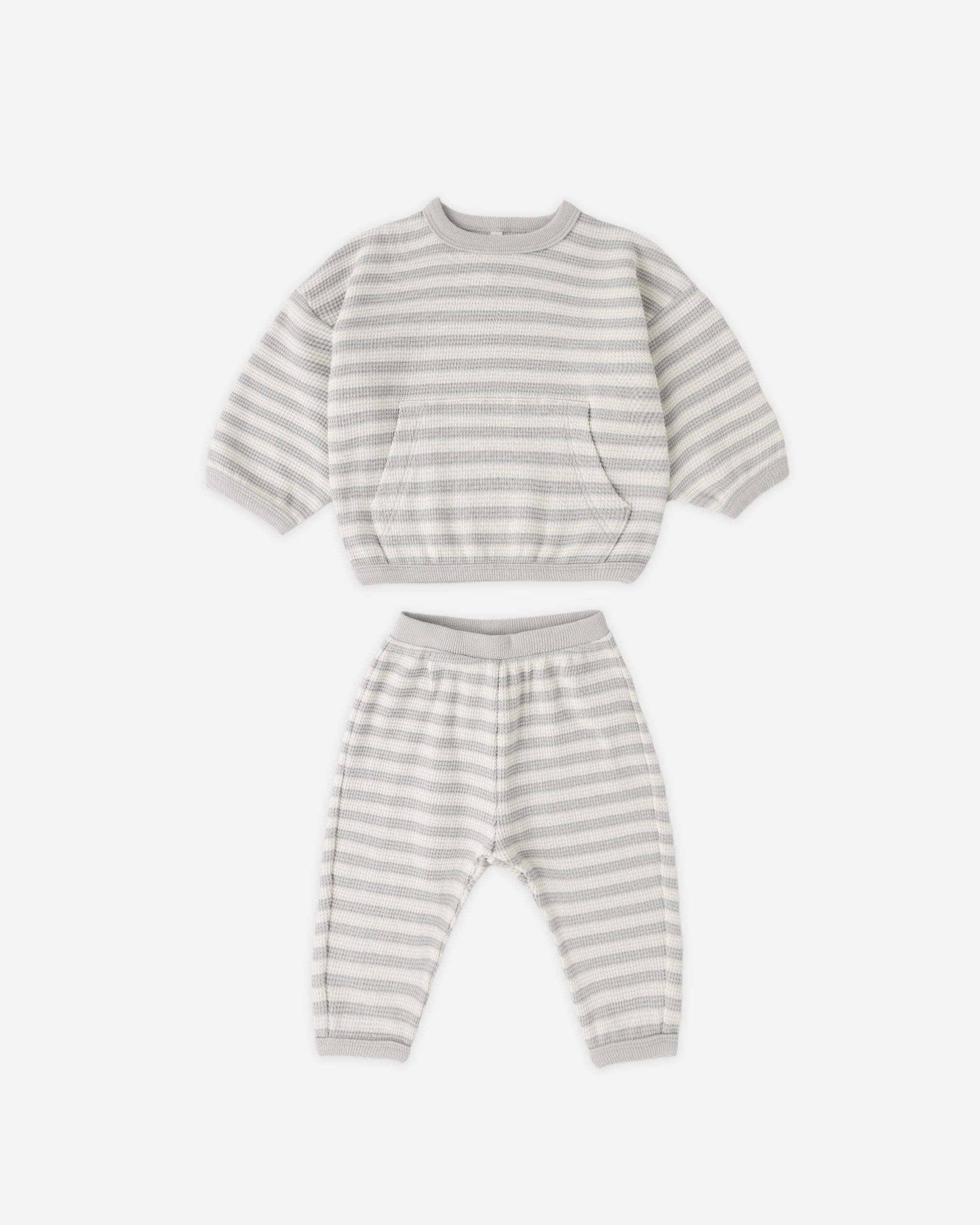 Waffle Sweater Set Sky Stripe - Rylee + Cru | Kids Clothes | Trendy Baby Clothes | Modern Infant Outfits |