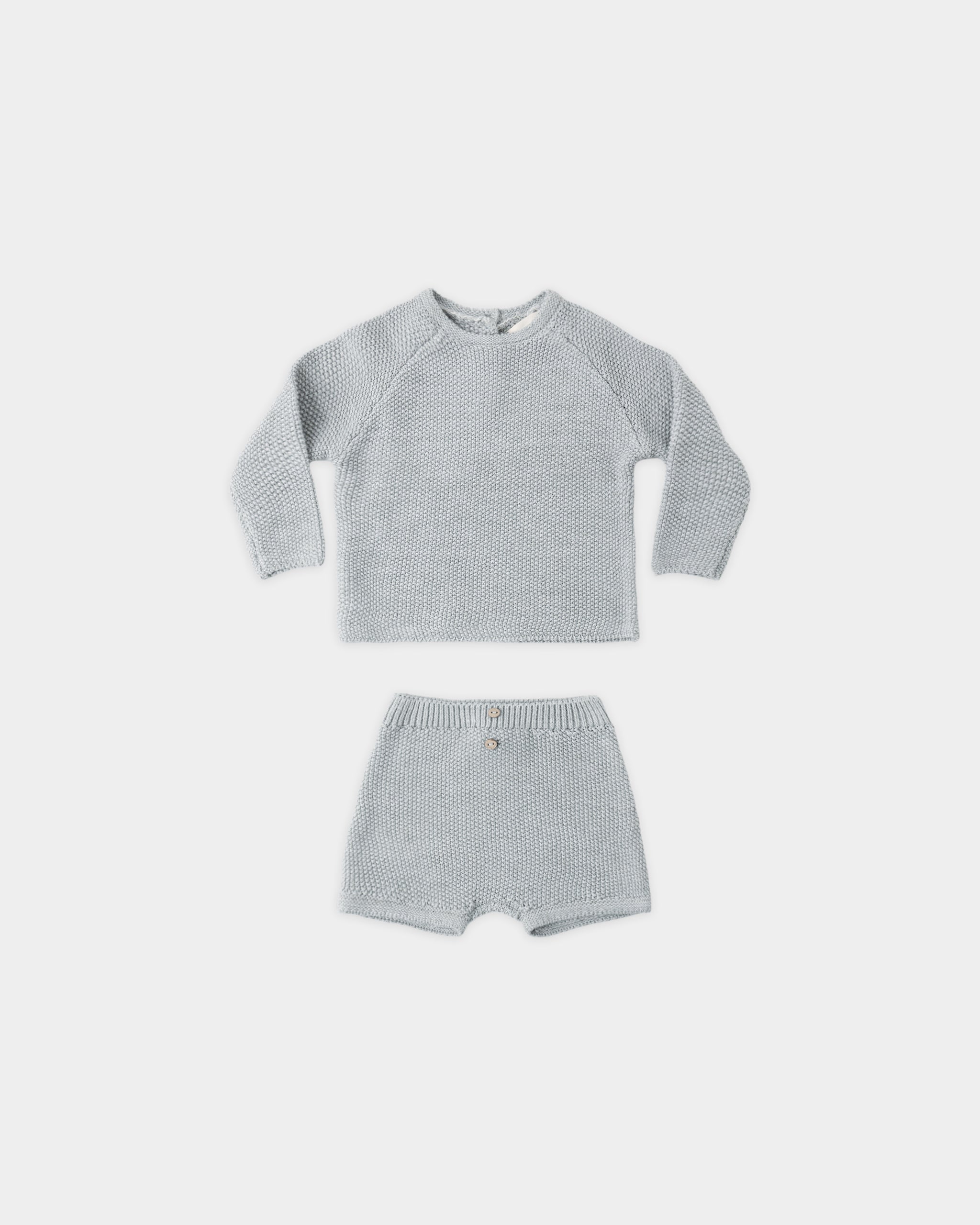 Summer Knit Set Heathered Sky - Rylee + Cru | Kids Clothes | Trendy Baby Clothes | Modern Infant Outfits |