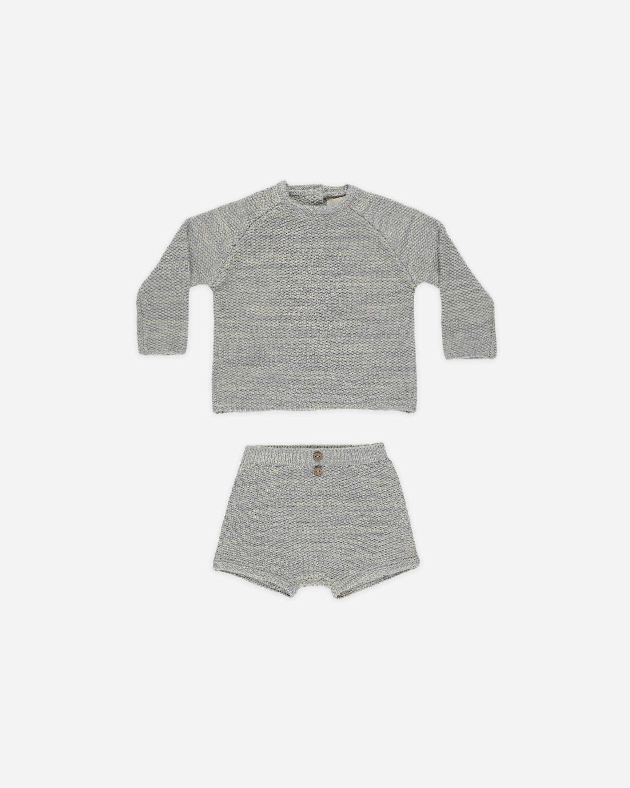 Summer Knit Set || Heathered Blue