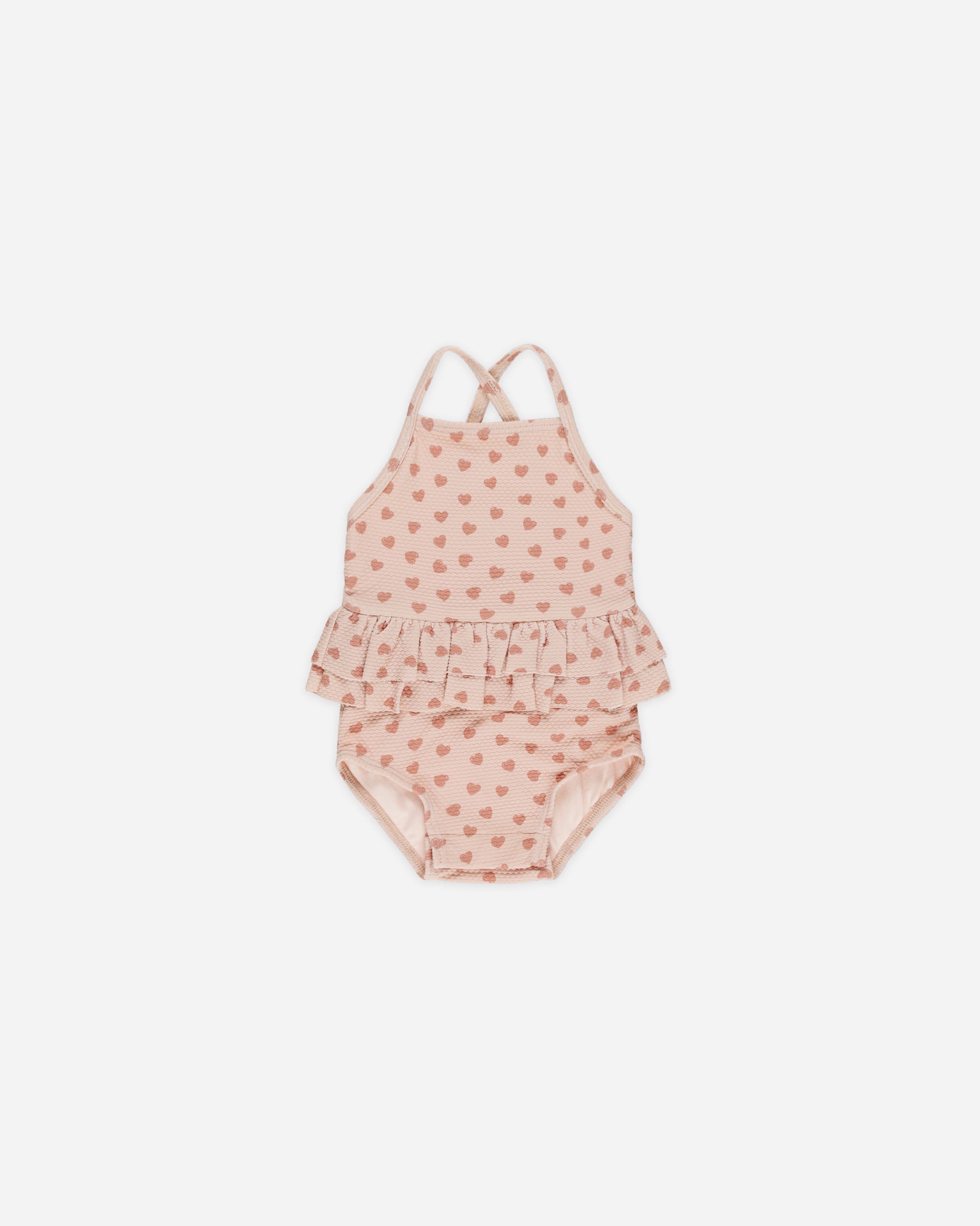 Ruffled One-Piece Swimsuit || Hearts