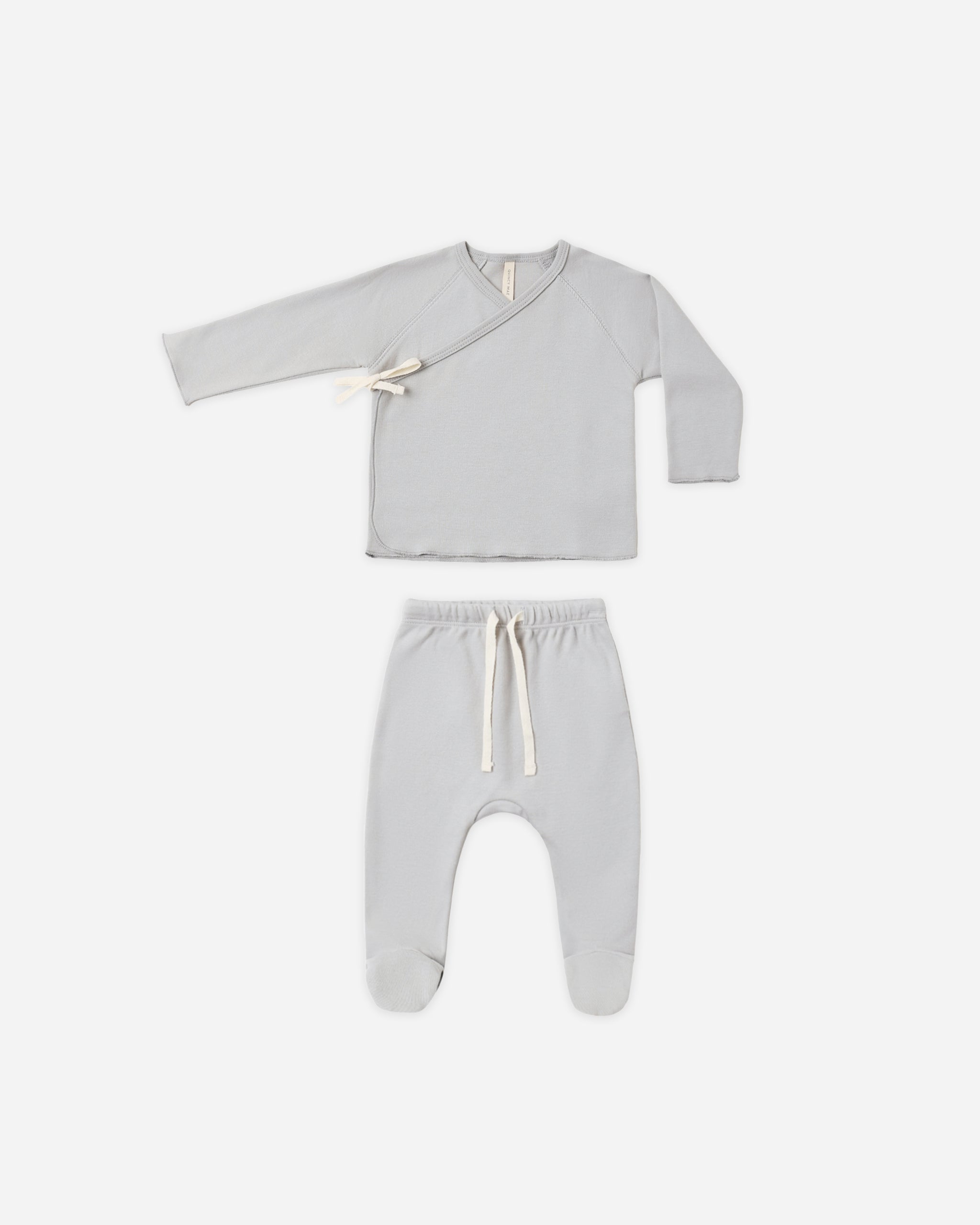 Wrap Top + Footed Pant Set Cloud - Rylee + Cru | Kids Clothes | Trendy Baby Clothes | Modern Infant Outfits |