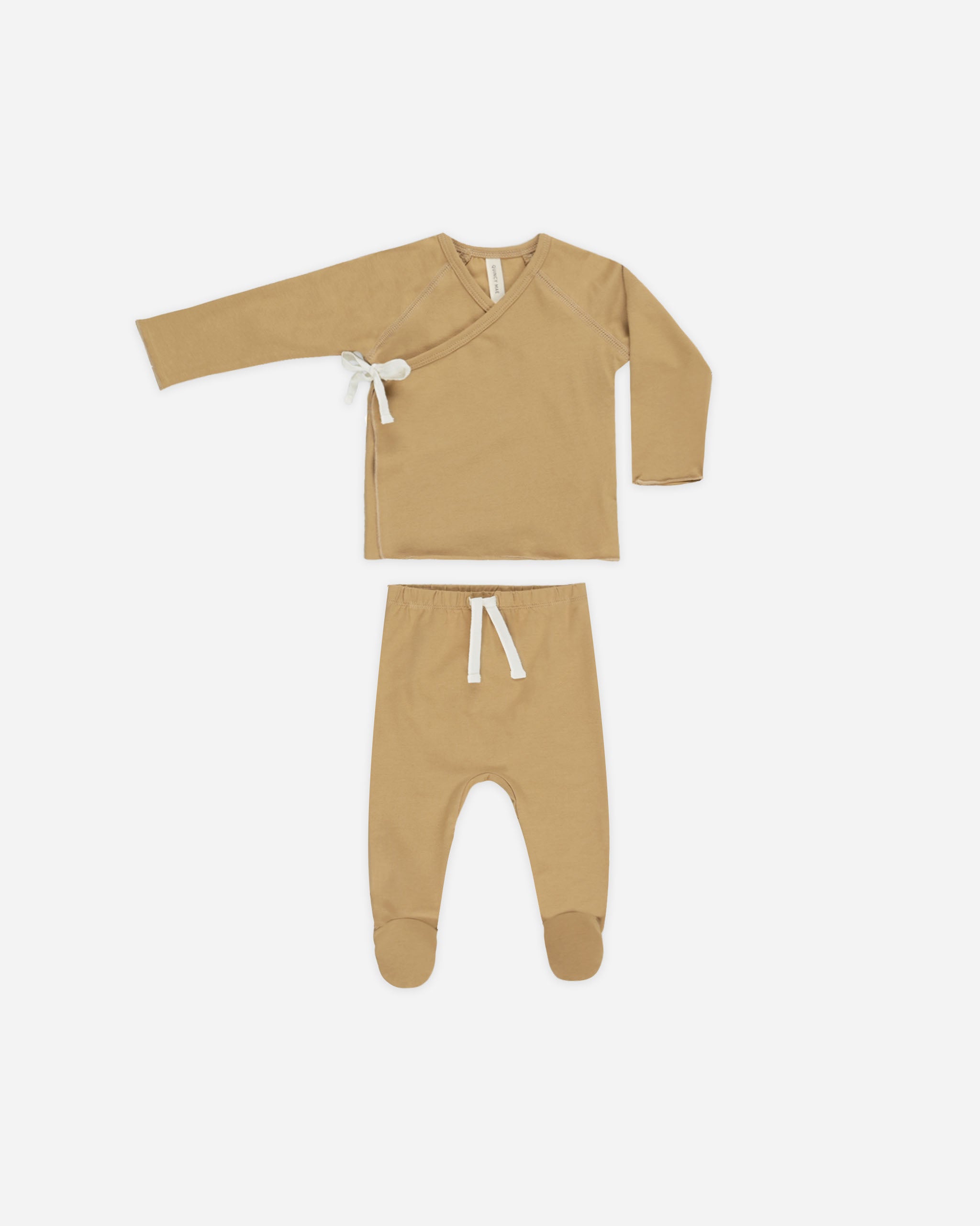 Wrap Top + Footed Pant Set || Honey - Rylee + Cru | Kids Clothes | Trendy Baby Clothes | Modern Infant Outfits |