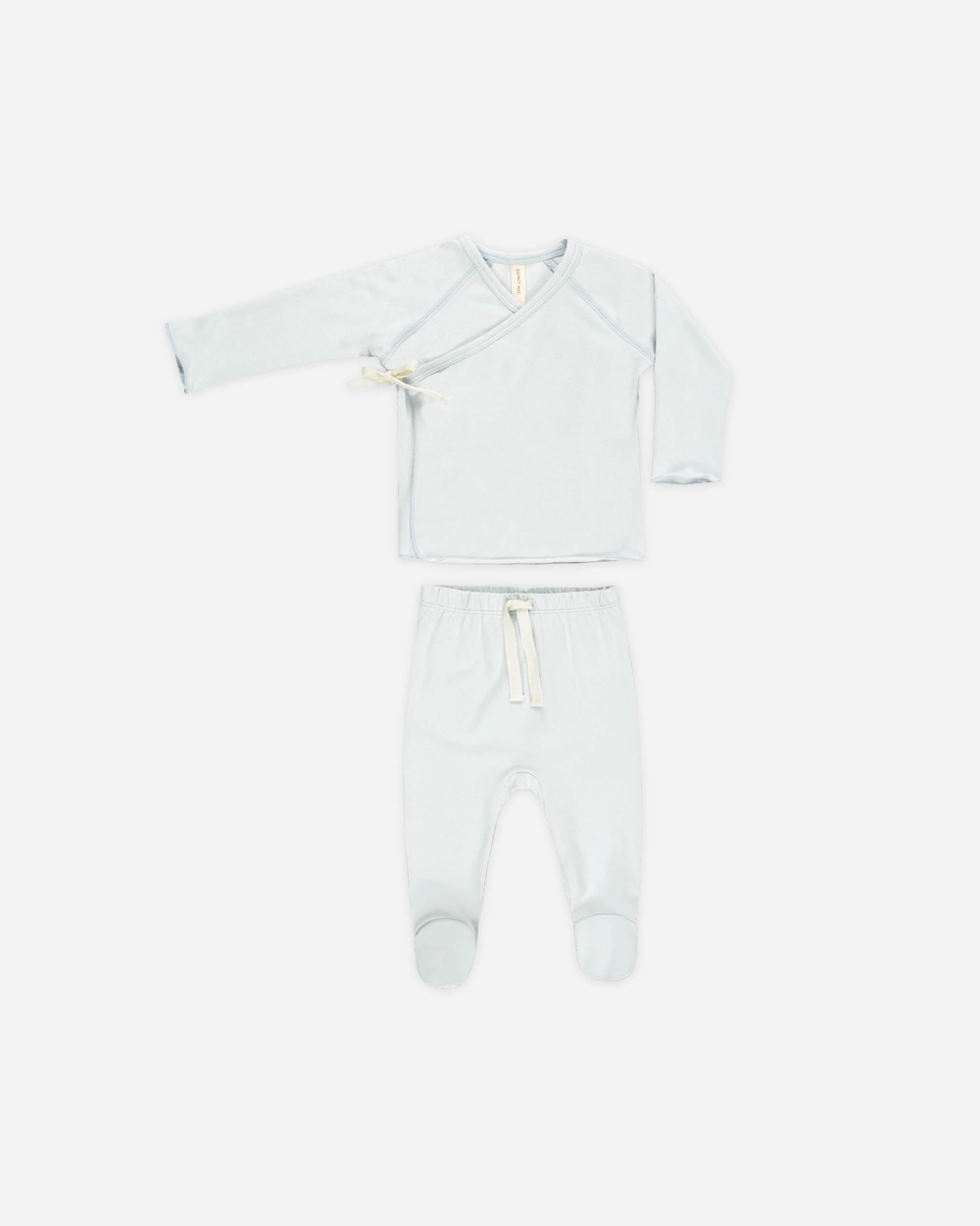 Wrap Top + Footed Pant Set || Fog