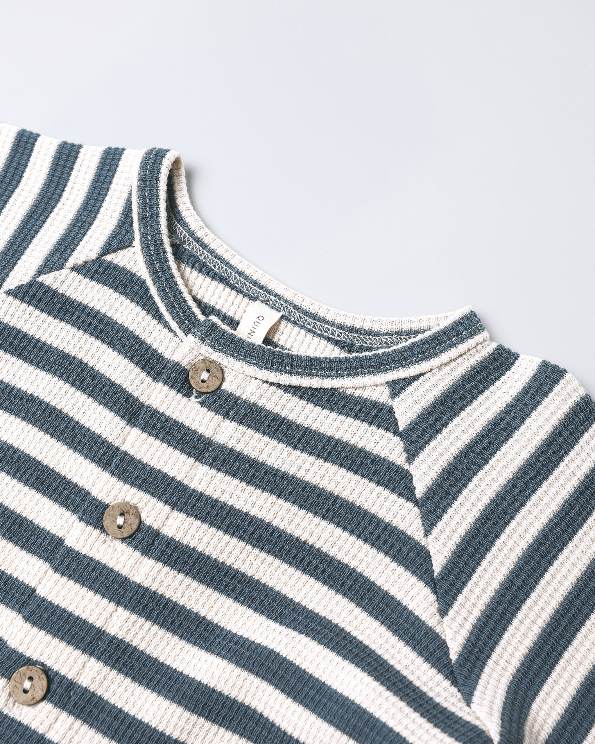 Waffle Long Sleeve Jumpsuit || Ocean Stripe