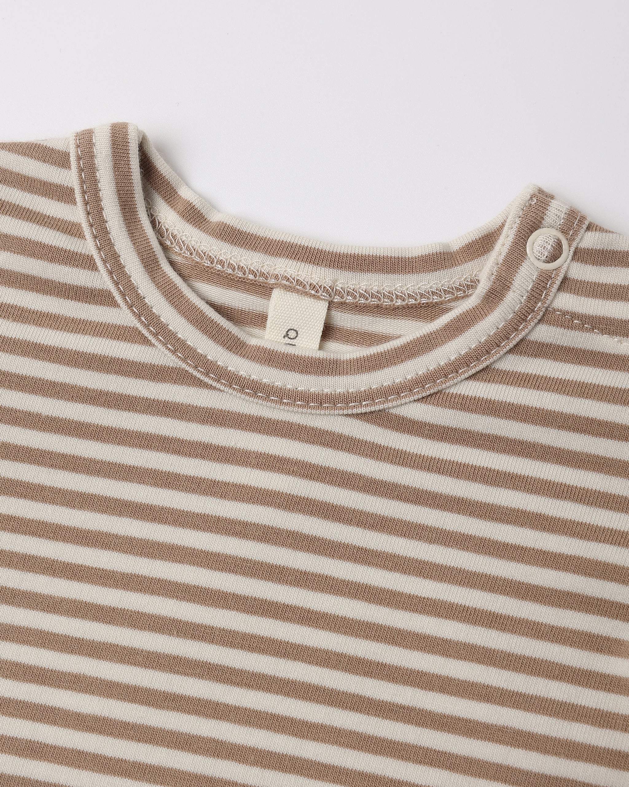 Jersey Bodysuit, 2 Pack Bunnies, Almond Stripe - Rylee + Cru | Kids Clothes | Trendy Baby Clothes | Modern Infant Outfits |
