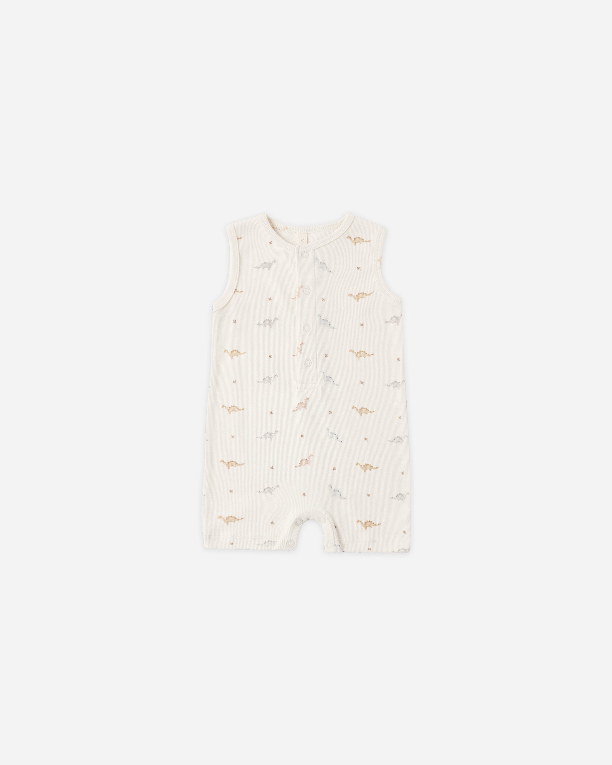 Ribbed Henley Romper Dinos - Rylee + Cru | Kids Clothes | Trendy Baby Clothes | Modern Infant Outfits |