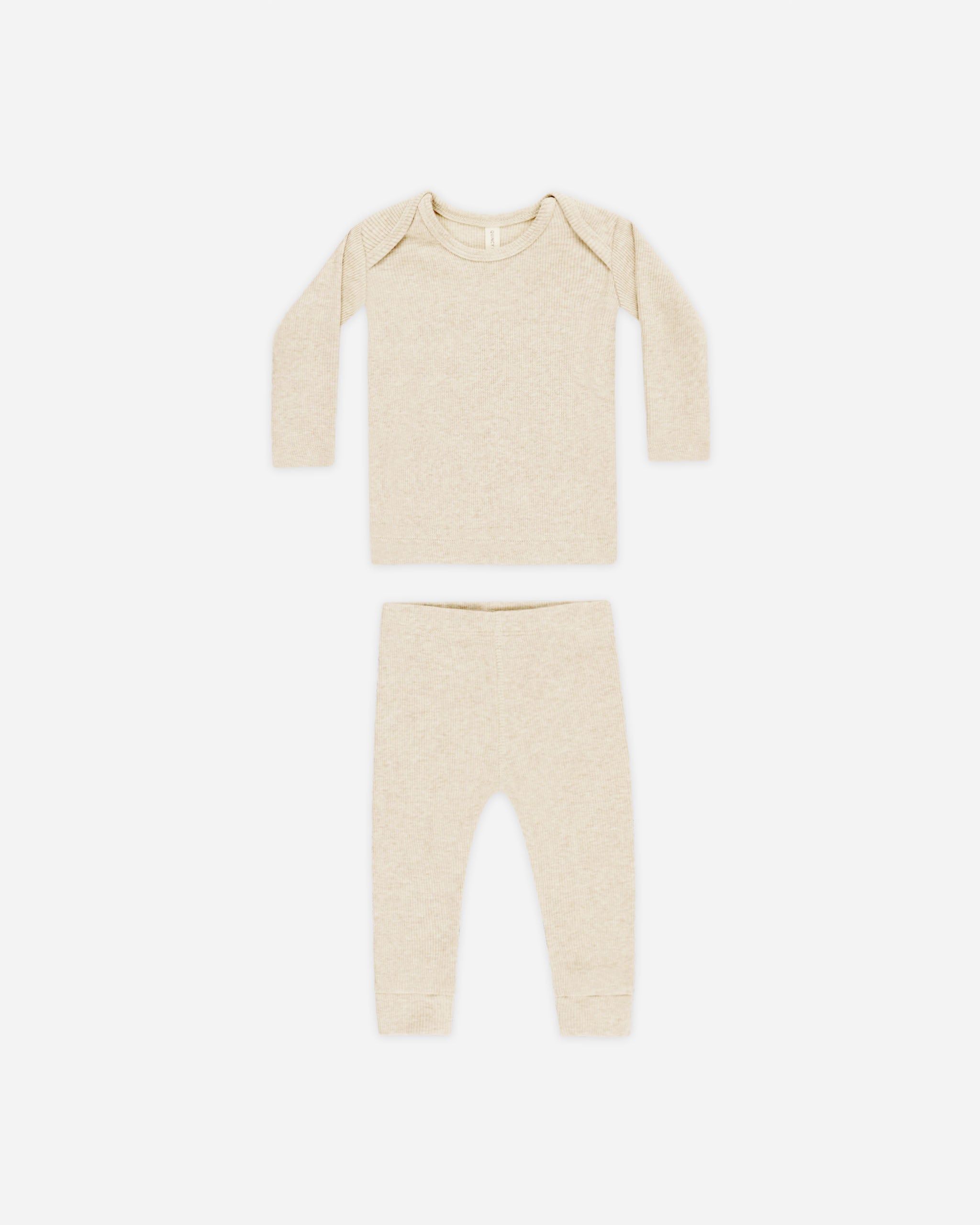 Ribbed Tee And Legging Set || Oatmeal - Rylee + Cru | Kids Clothes | Trendy Baby Clothes | Modern Infant Outfits |