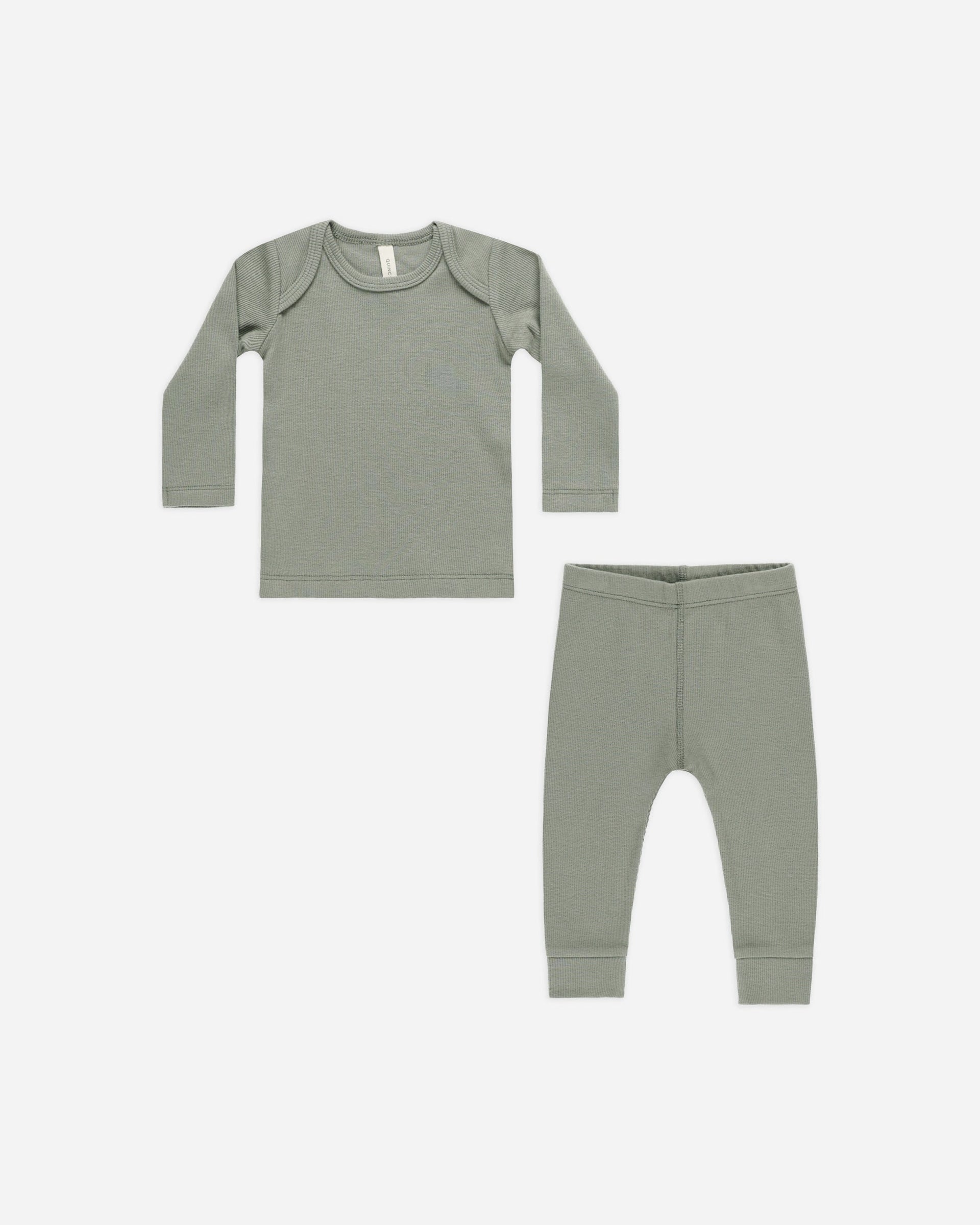Quincy Mae Ribbed Tee and Legging Set in Golden Stripe main image 0
