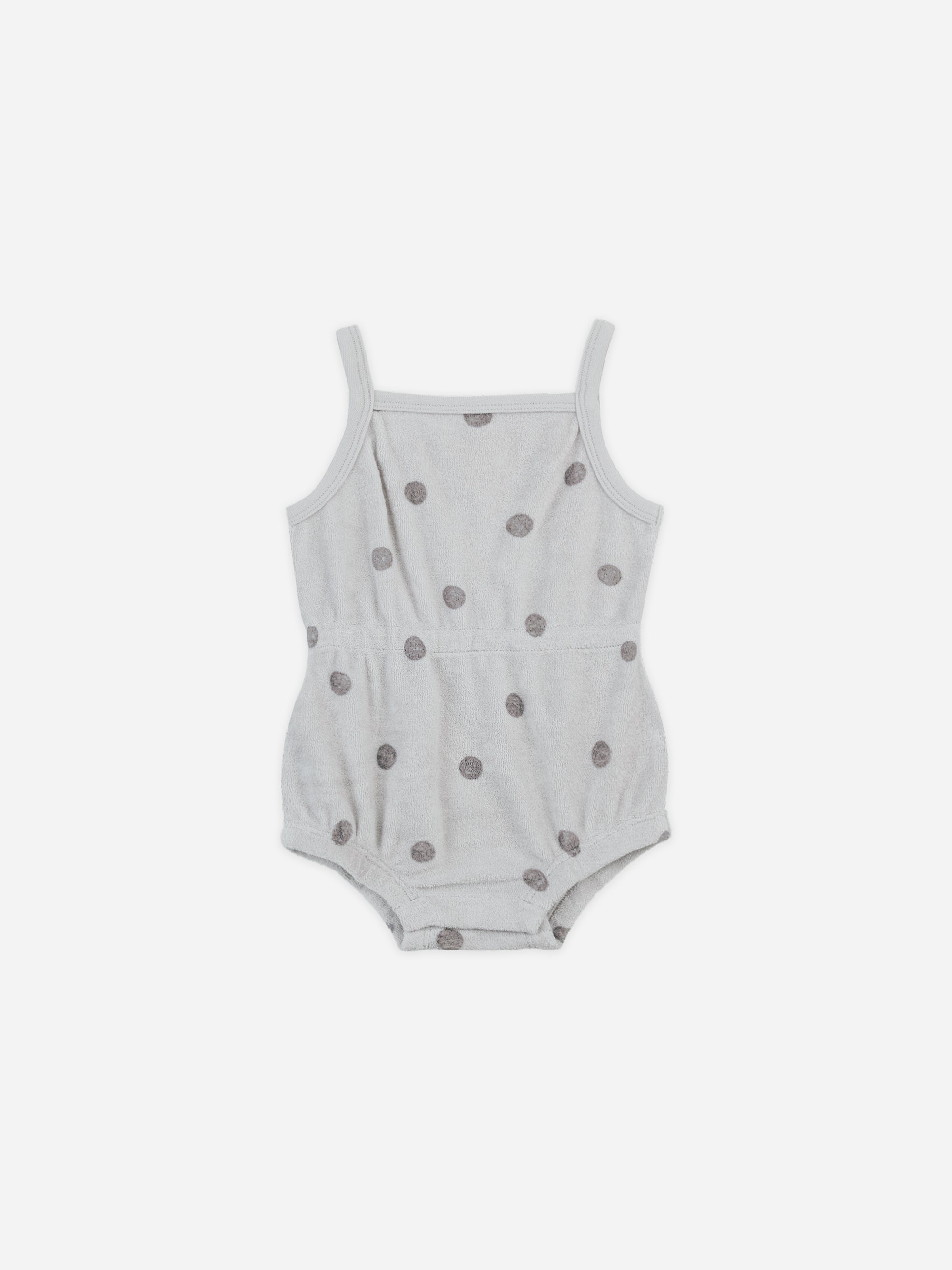 Qunicy Mae Ribbed Henley Romper - Clouds