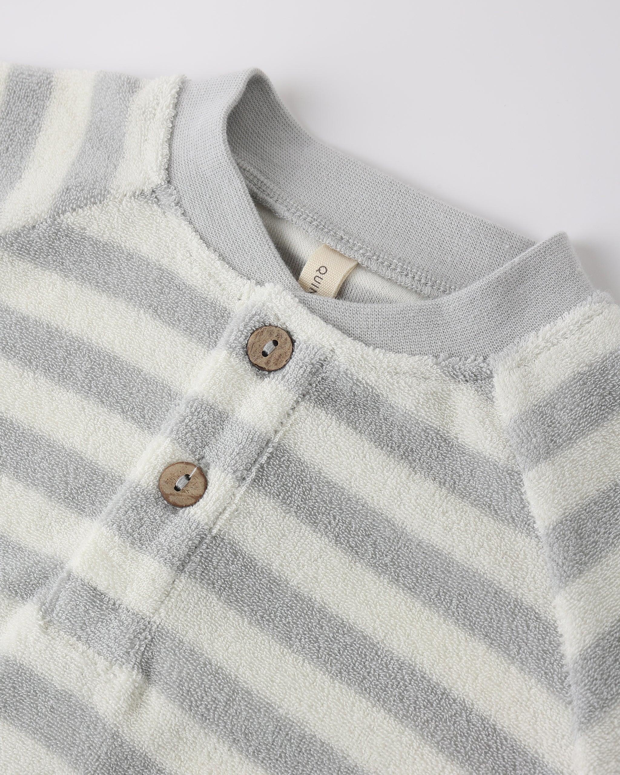 Terry Henley Romper Sky Stripe - Rylee + Cru | Kids Clothes | Trendy Baby Clothes | Modern Infant Outfits |