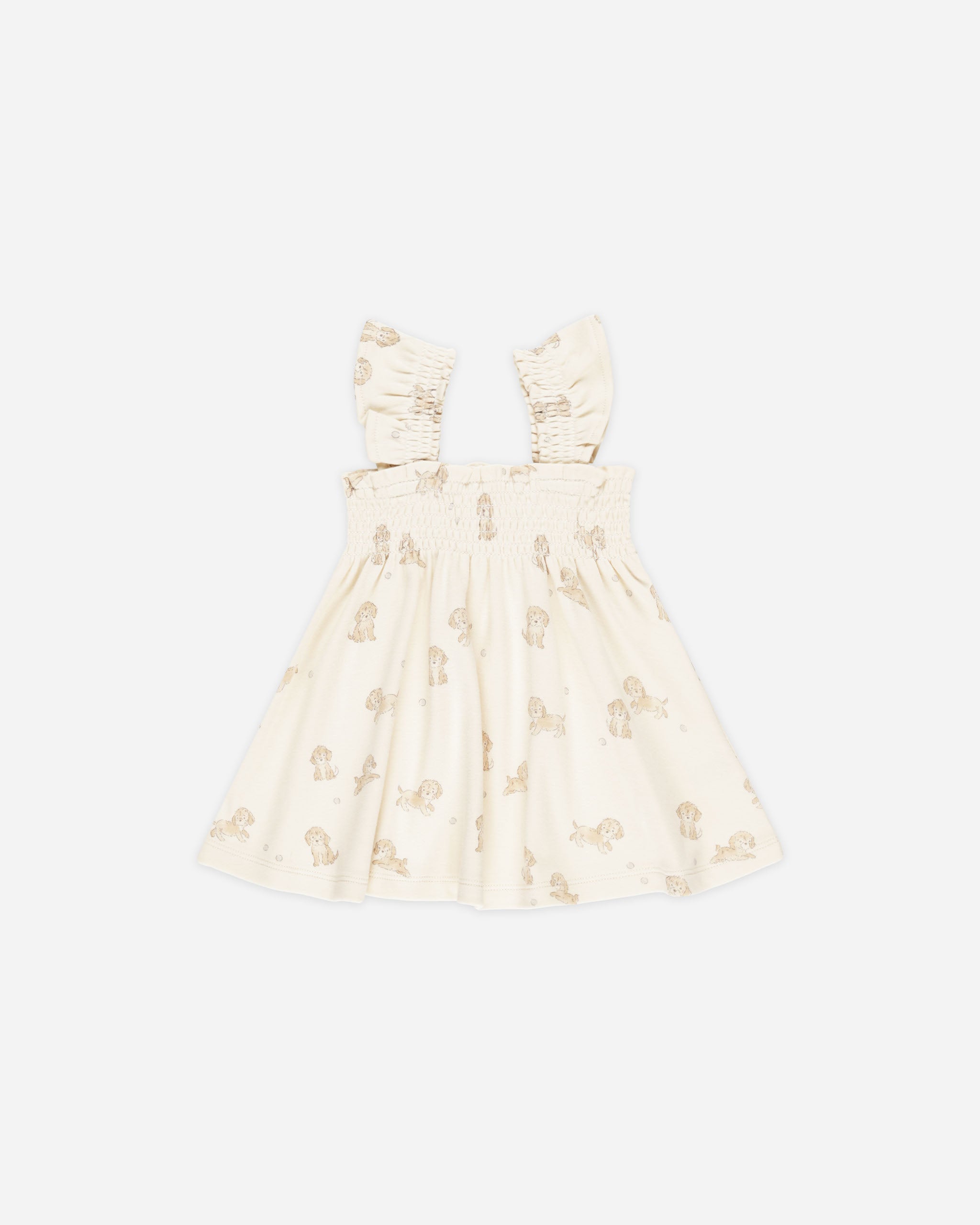 Quincy Mae Smocked Jersey Dress - Puppies Quincy Mae Smocked Jersey Dress - Puppies