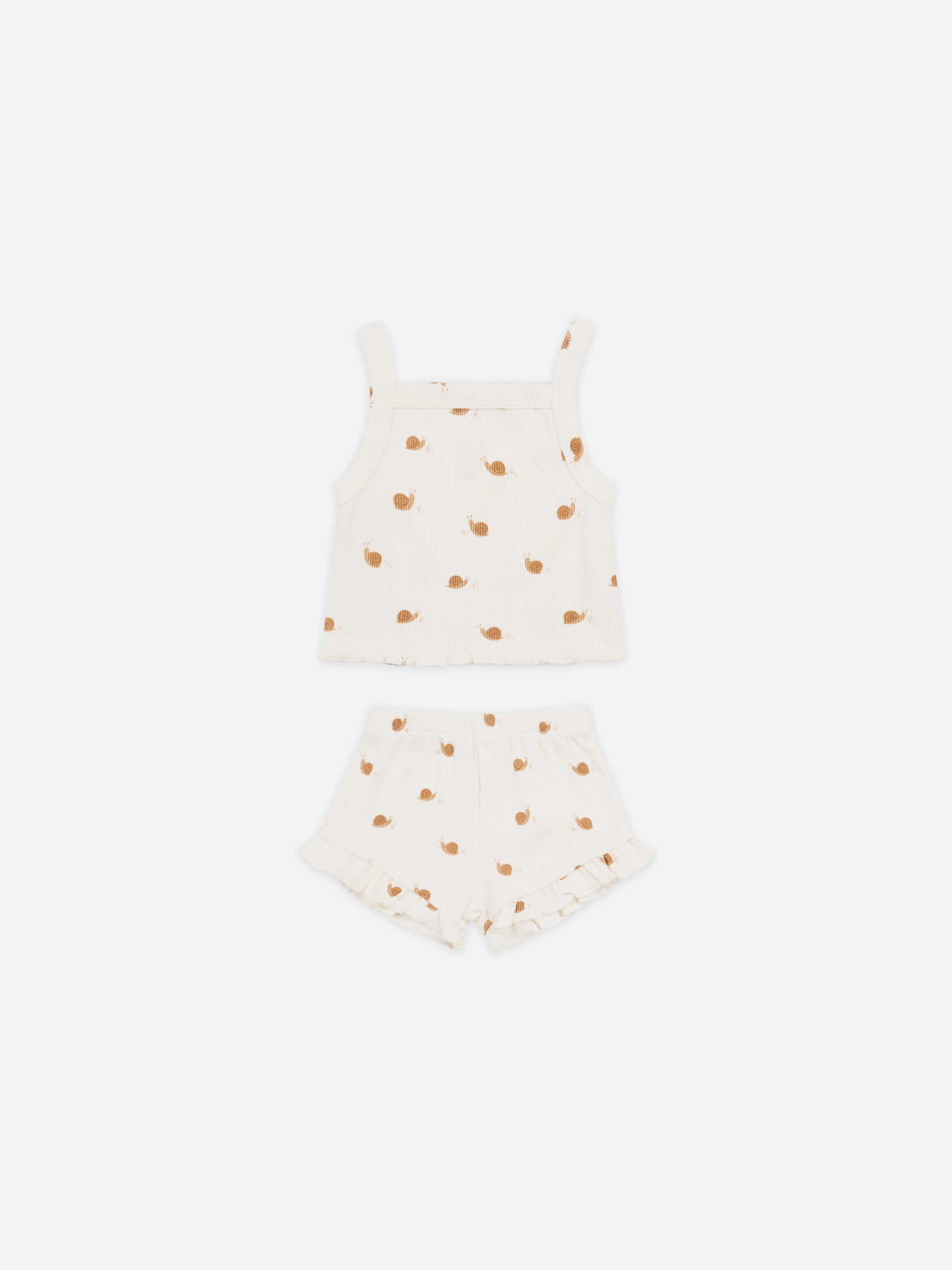 Evie Tank + Shortie Set || Snails - Rylee + Cru | Kids Clothes | Trendy Baby Clothes | Modern Infant Outfits |