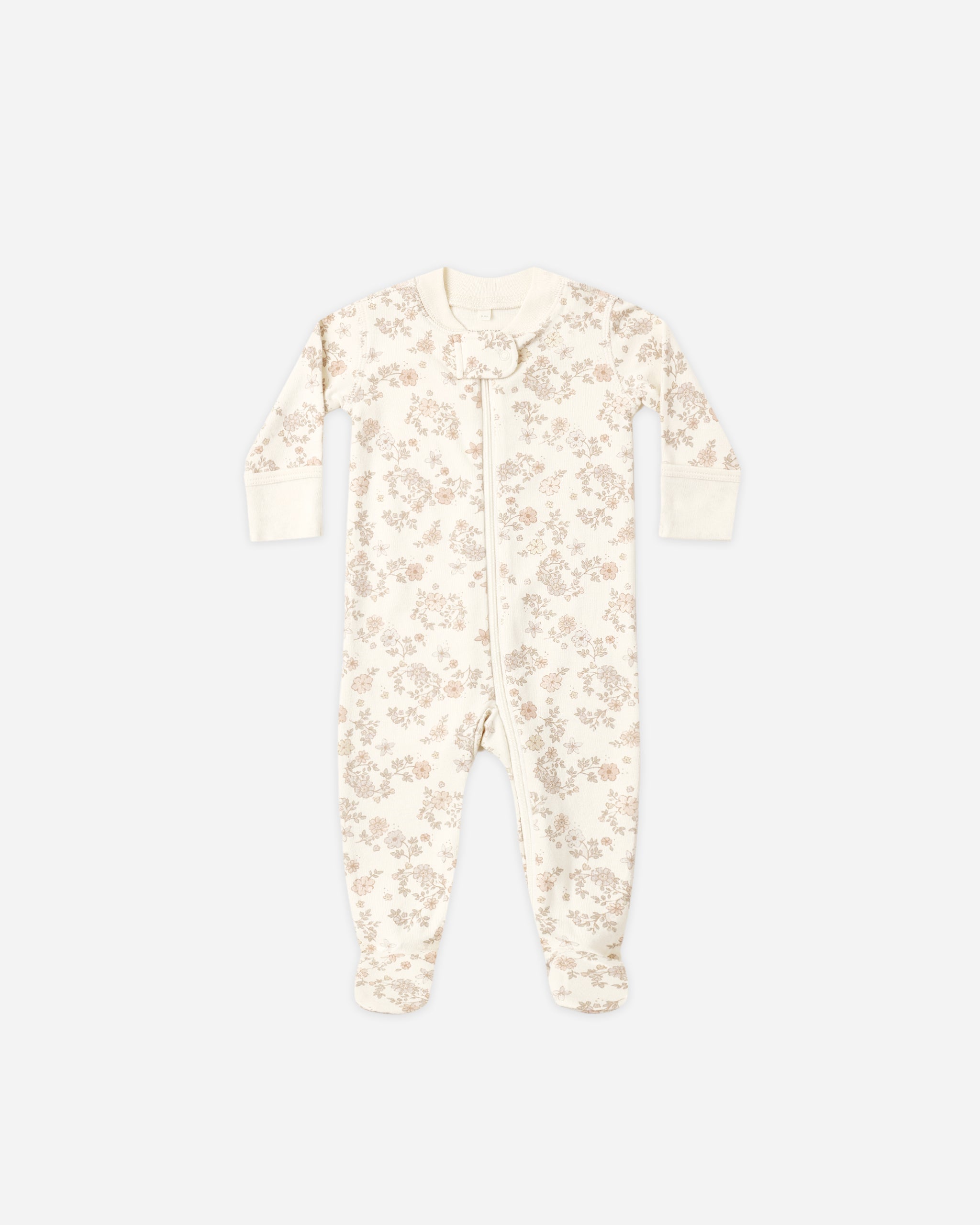 Zip Long Sleeve Sleeper Footie Floral Vine - Rylee + Cru | Kids Clothes | Trendy Baby Clothes | Modern Infant Outfits |