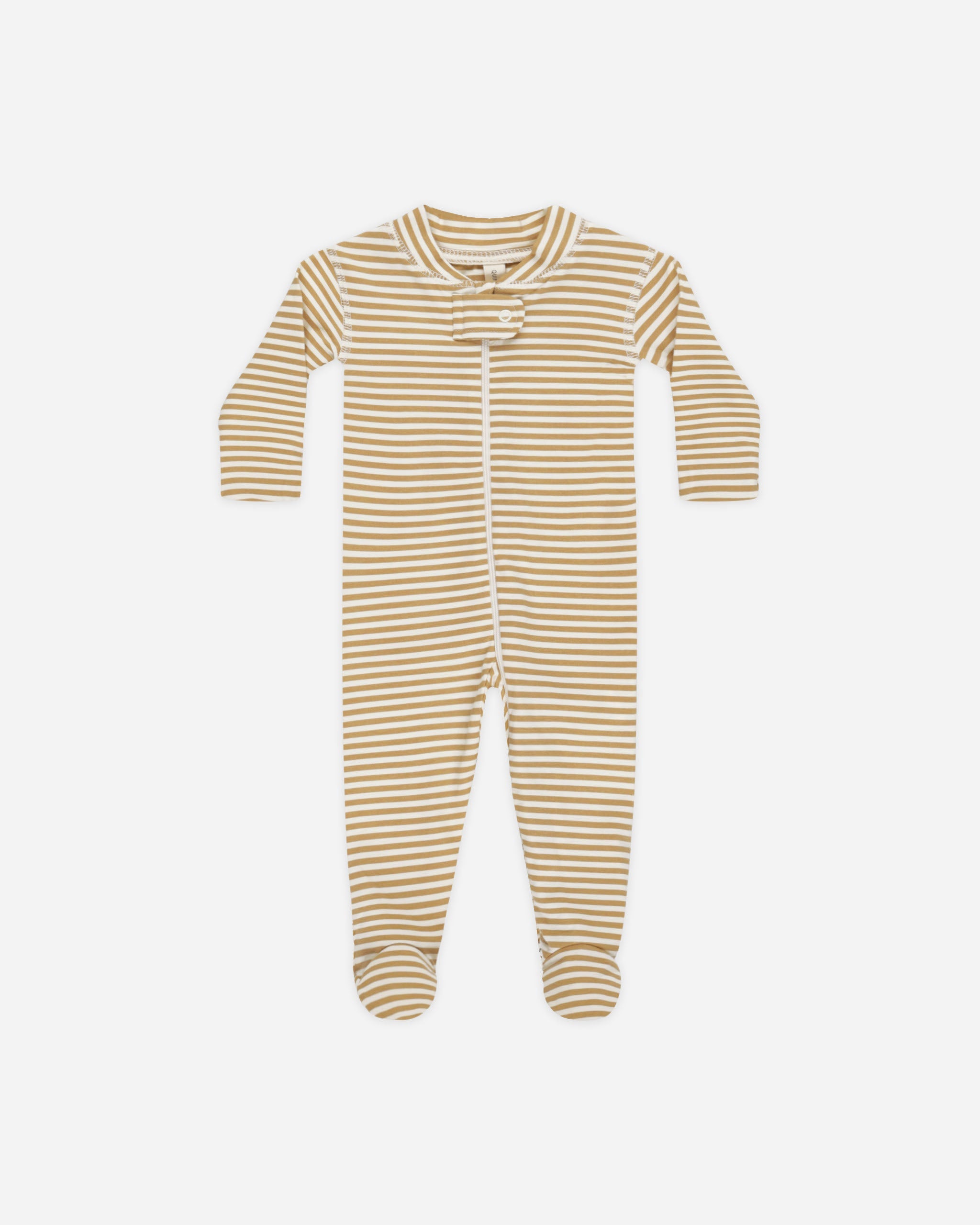 Zip Longsleeve Sleeper Footie || Honey Stripe - Rylee + Cru | Kids Clothes | Trendy Baby Clothes | Modern Infant Outfits |