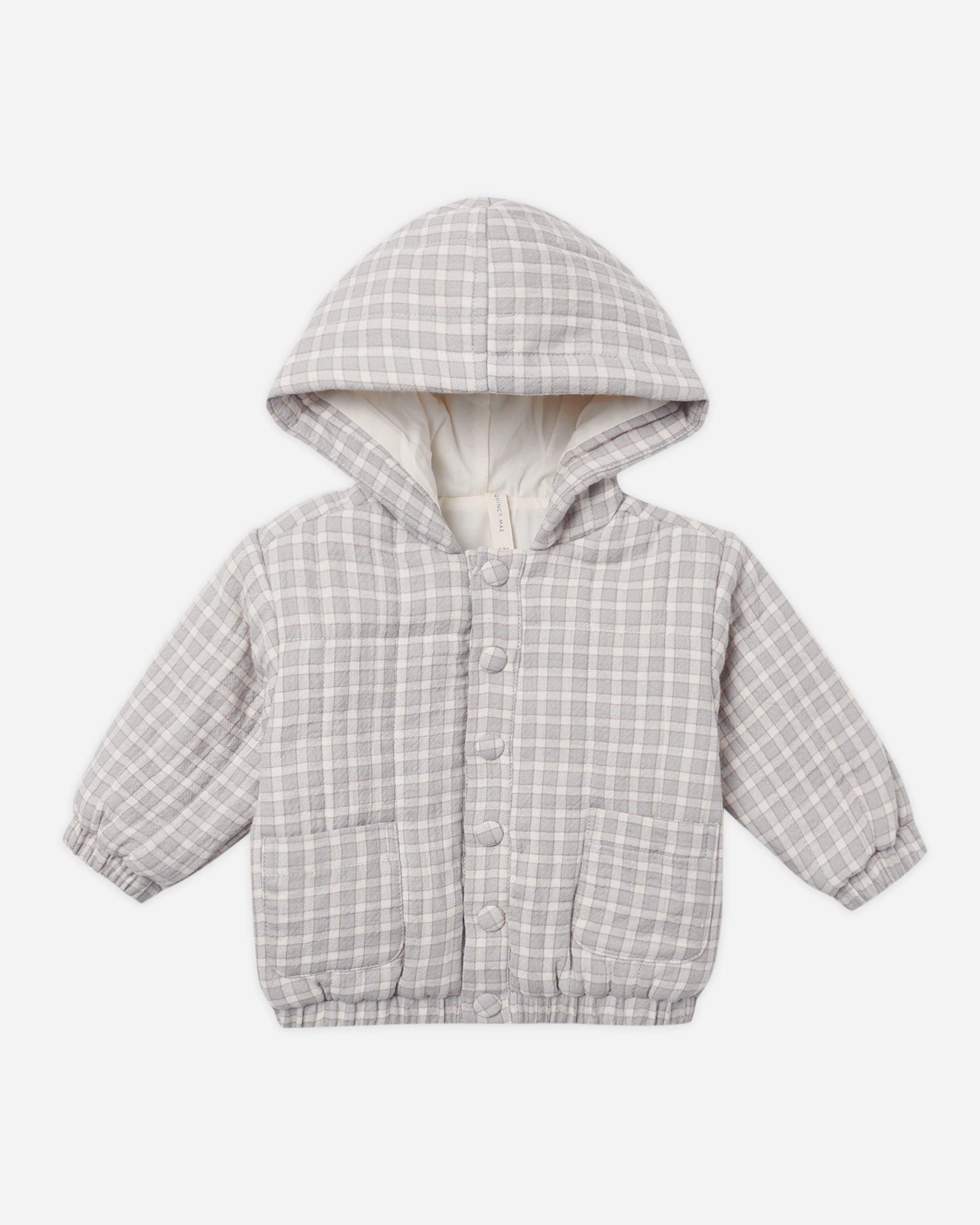 Hooded Woven Jacket Blue Gingham - Rylee + Cru | Kids Clothes | Trendy Baby Clothes | Modern Infant Outfits |