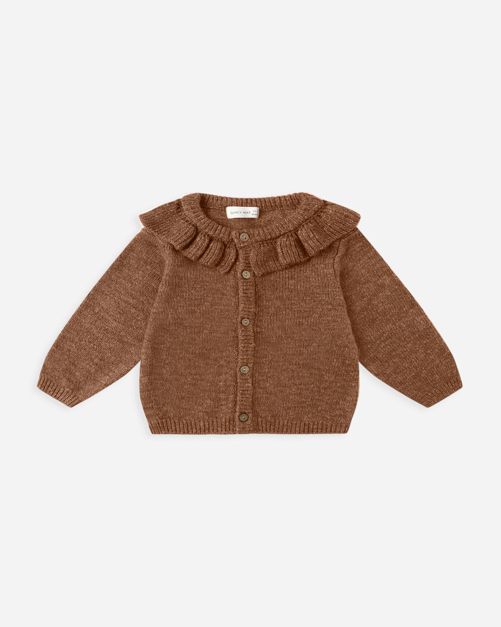 Ruffle Collar Cardigan || Heathered Cedar