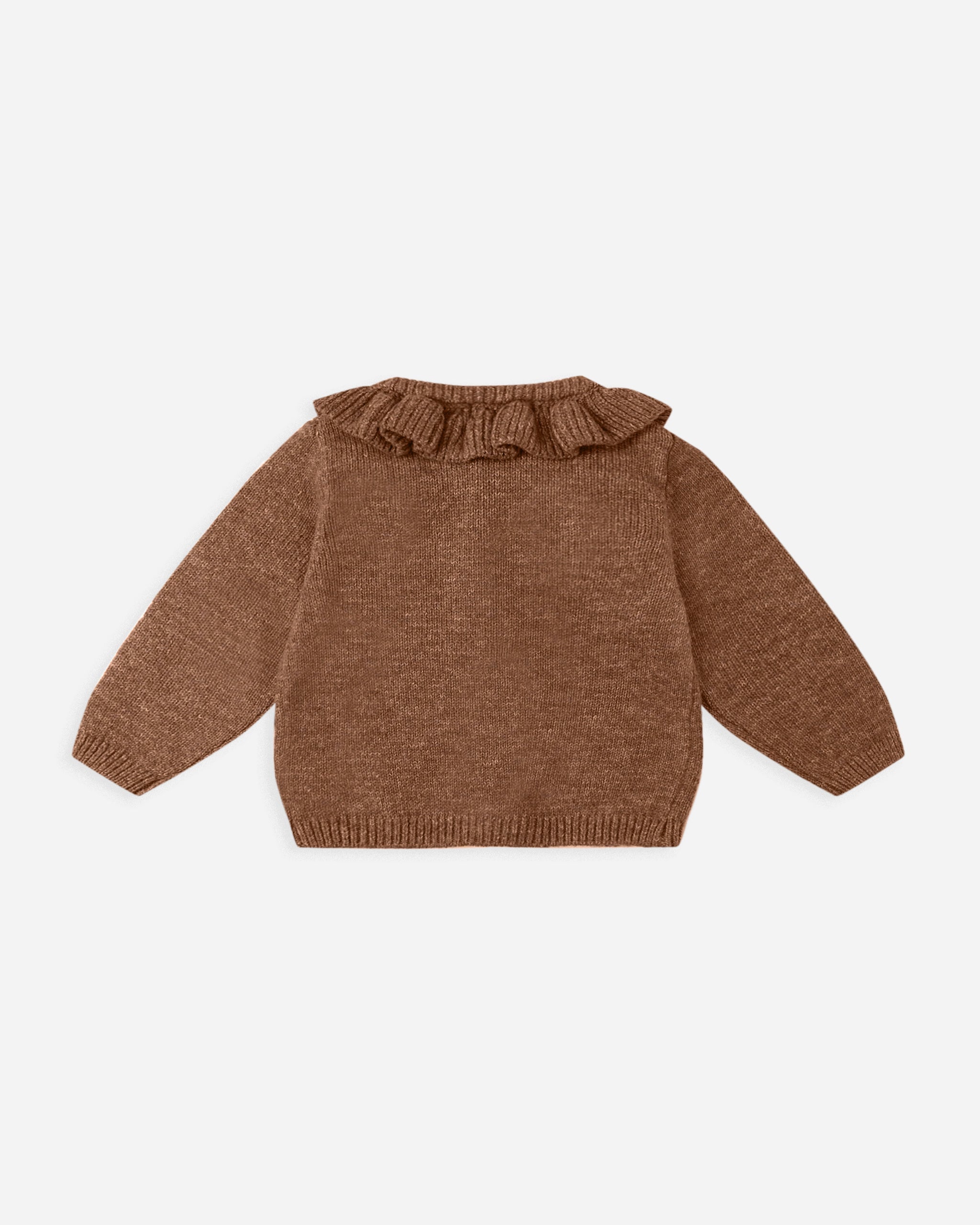 Ruffle Collar Cardigan || Heathered Cedar