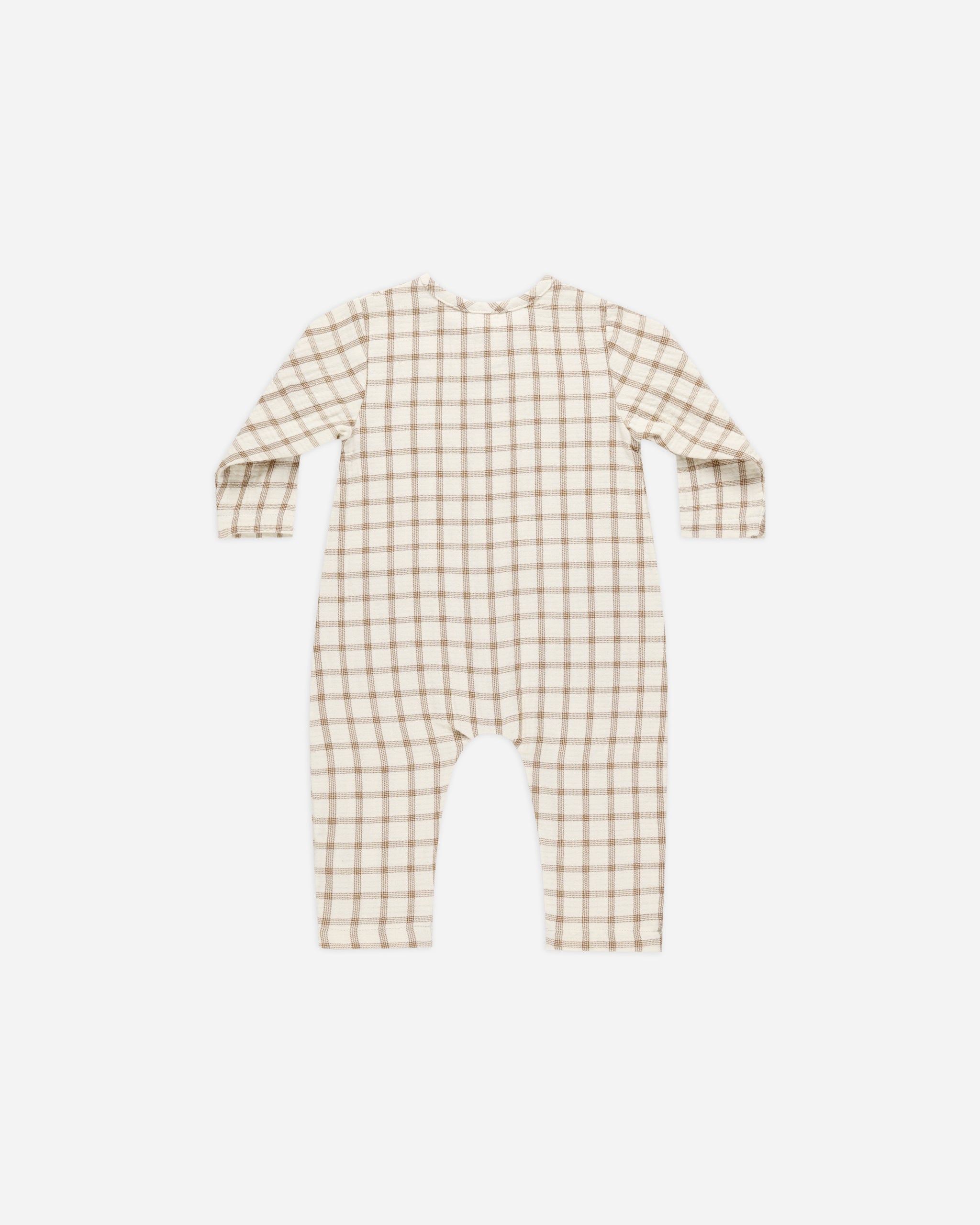 Pocketed Woven Jumpsuit || Cinnamon Plaid