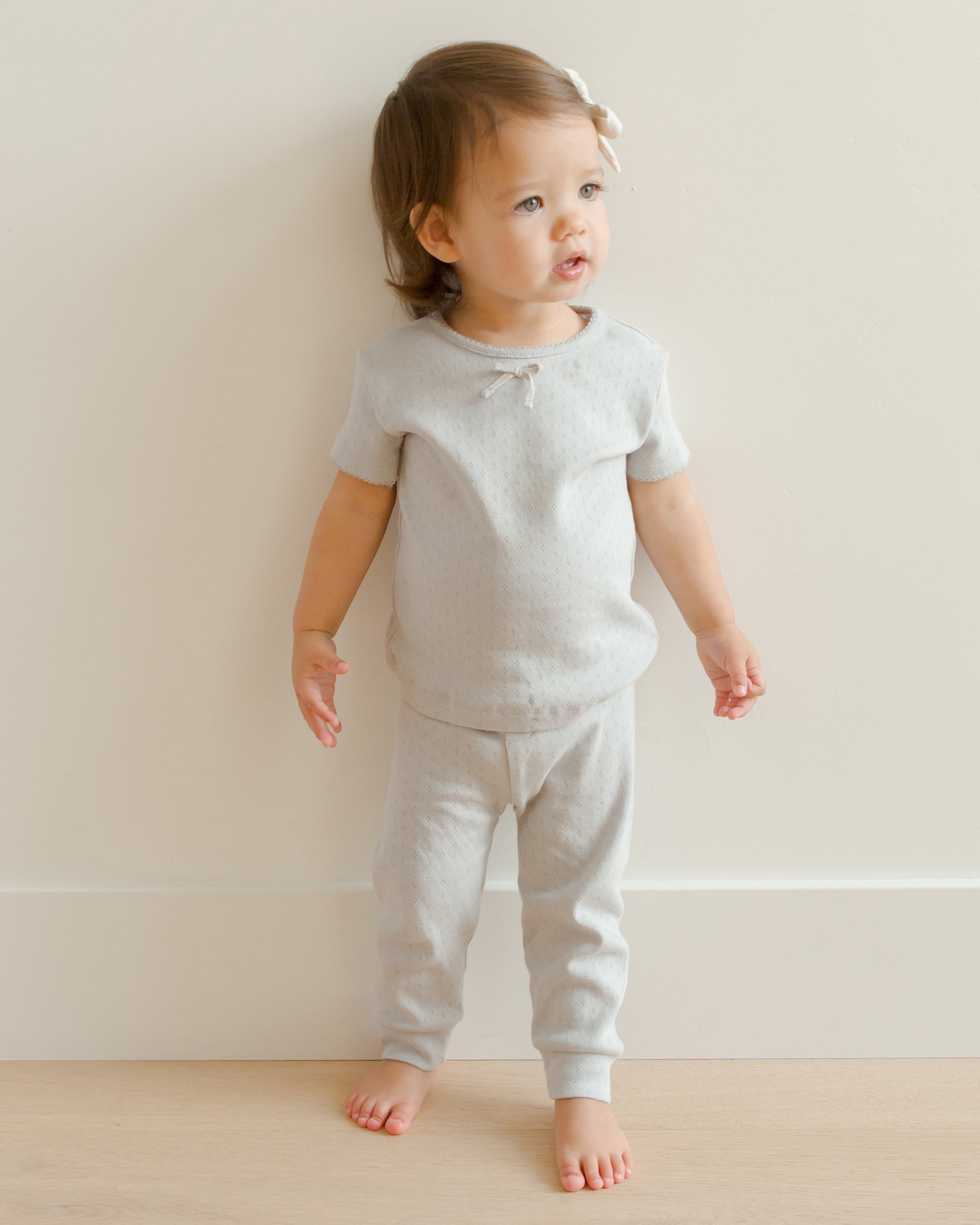 Pointelle Tee + Legging || Cloud - Rylee + Cru | Kids Clothes | Trendy Baby Clothes | Modern Infant Outfits |