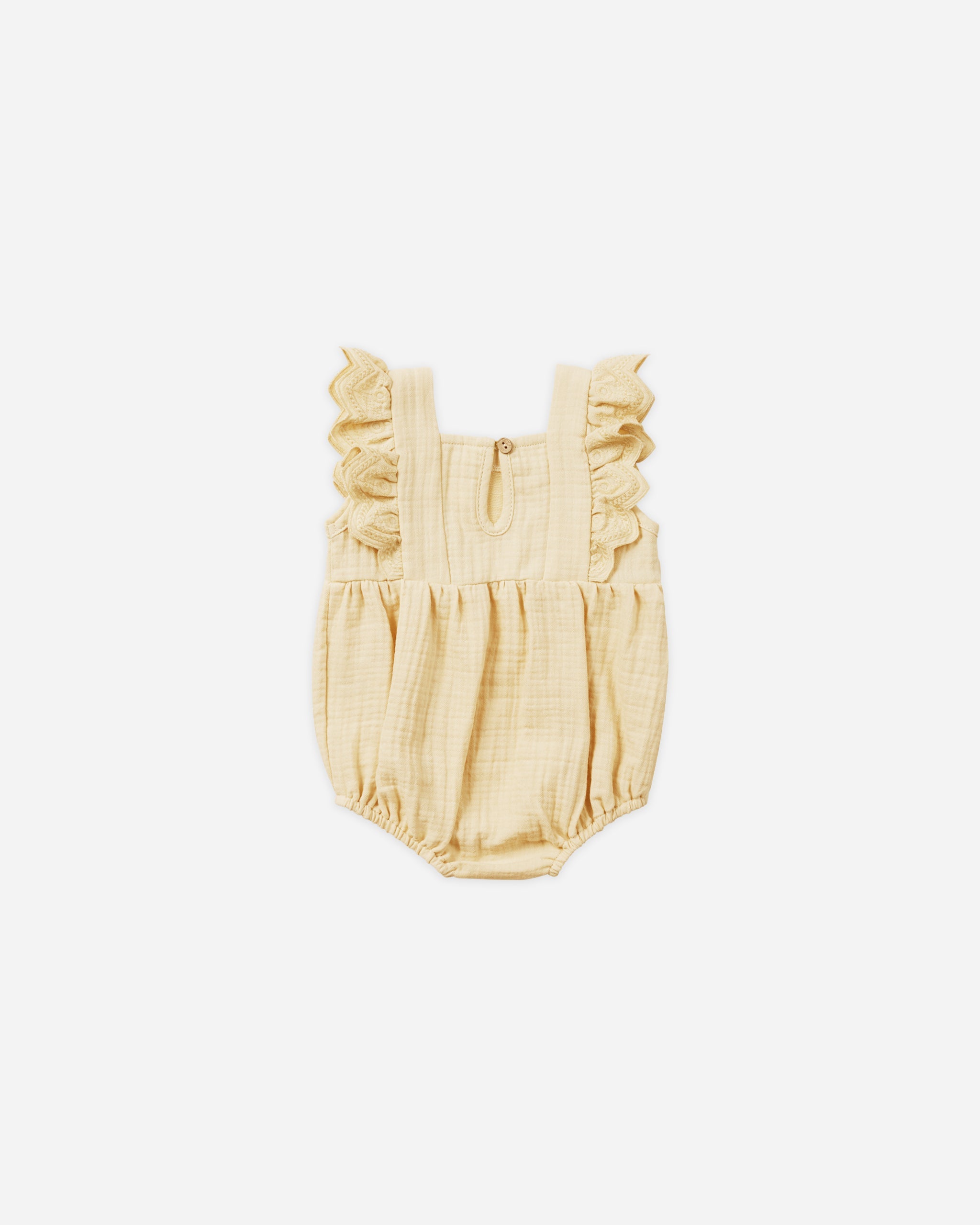 Naomi Romper || Lemon - Rylee + Cru | Kids Clothes | Trendy Baby Clothes | Modern Infant Outfits |