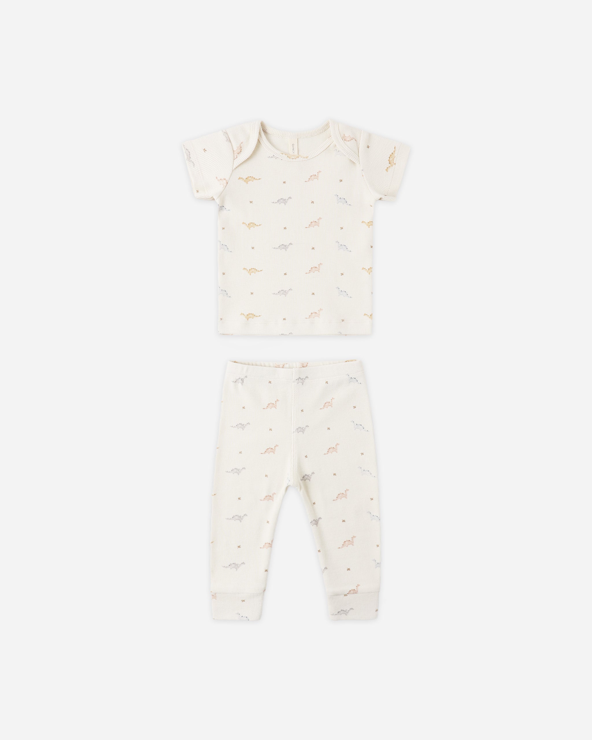 Ribbed Short Sleeve Tee + Legging Set Dinos - Rylee + Cru | Kids Clothes | Trendy Baby Clothes | Modern Infant Outfits |