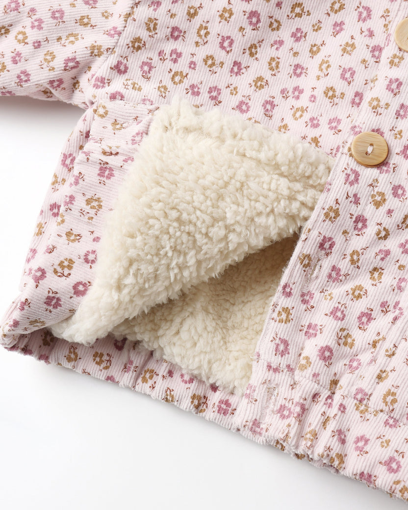 Quincy Mae Corduroy Hooded Jacket in Wildflowers main image 0