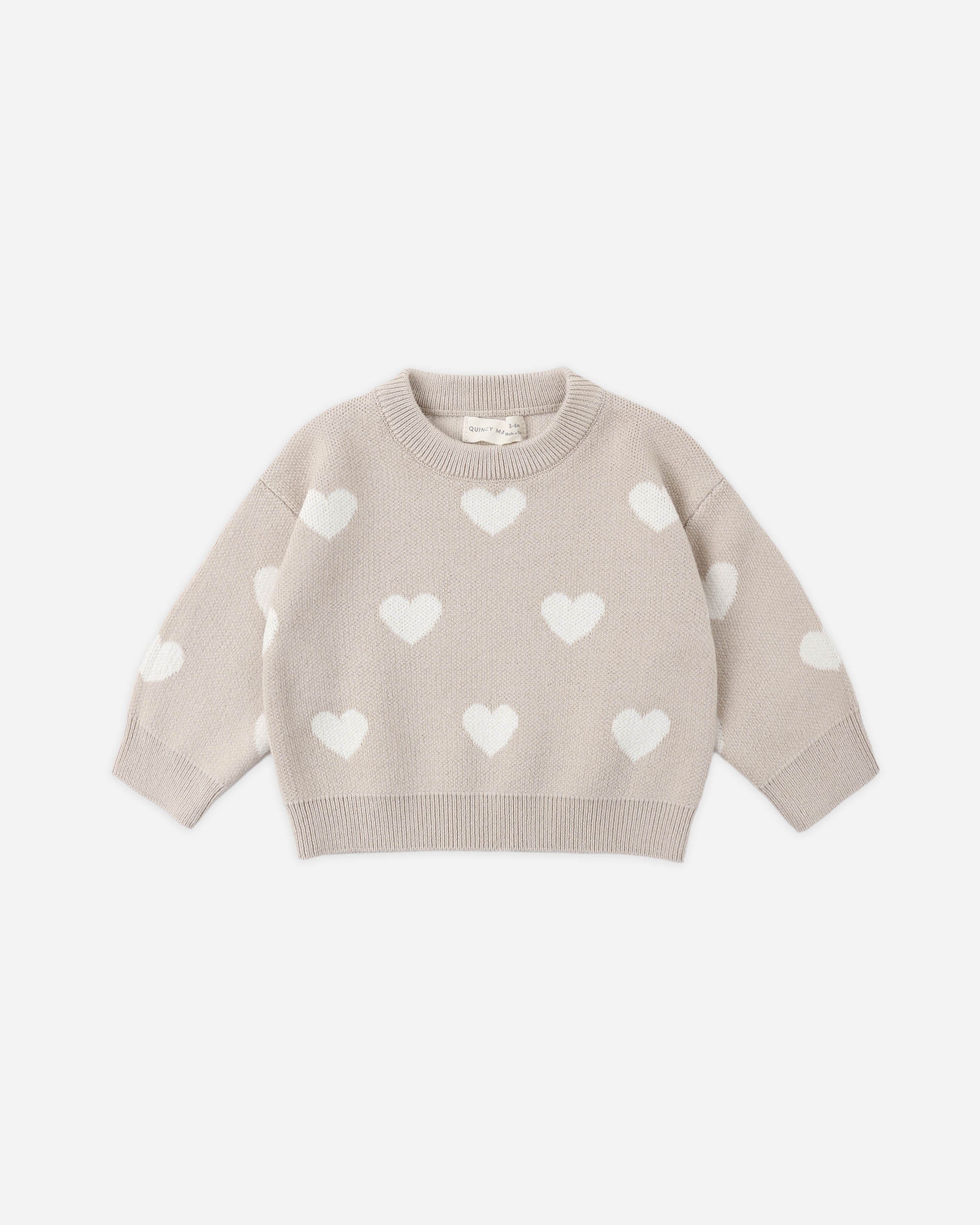 Heart Knit Sweater Oat