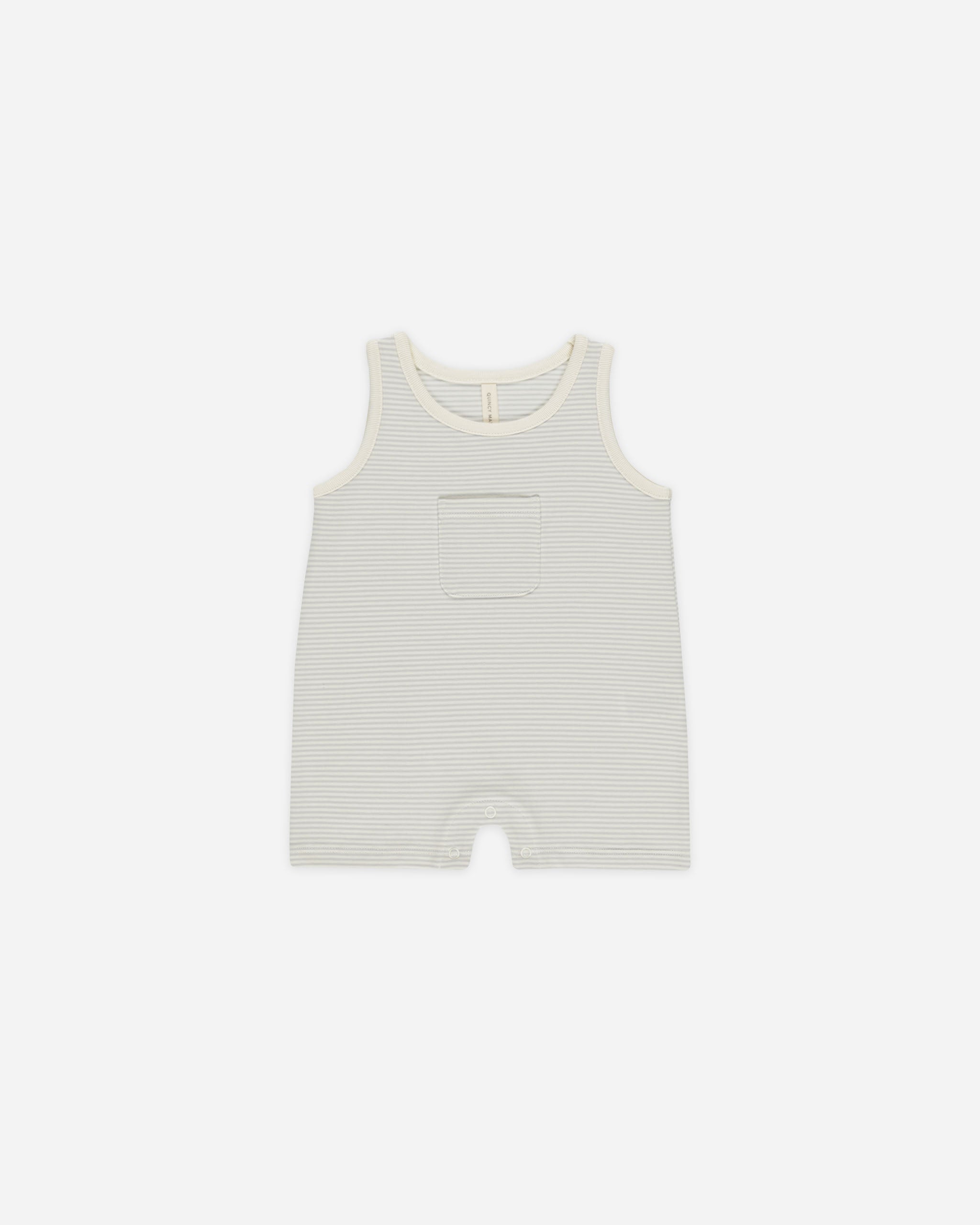 Sleeveless One-Piece || Sky Micro Stripe