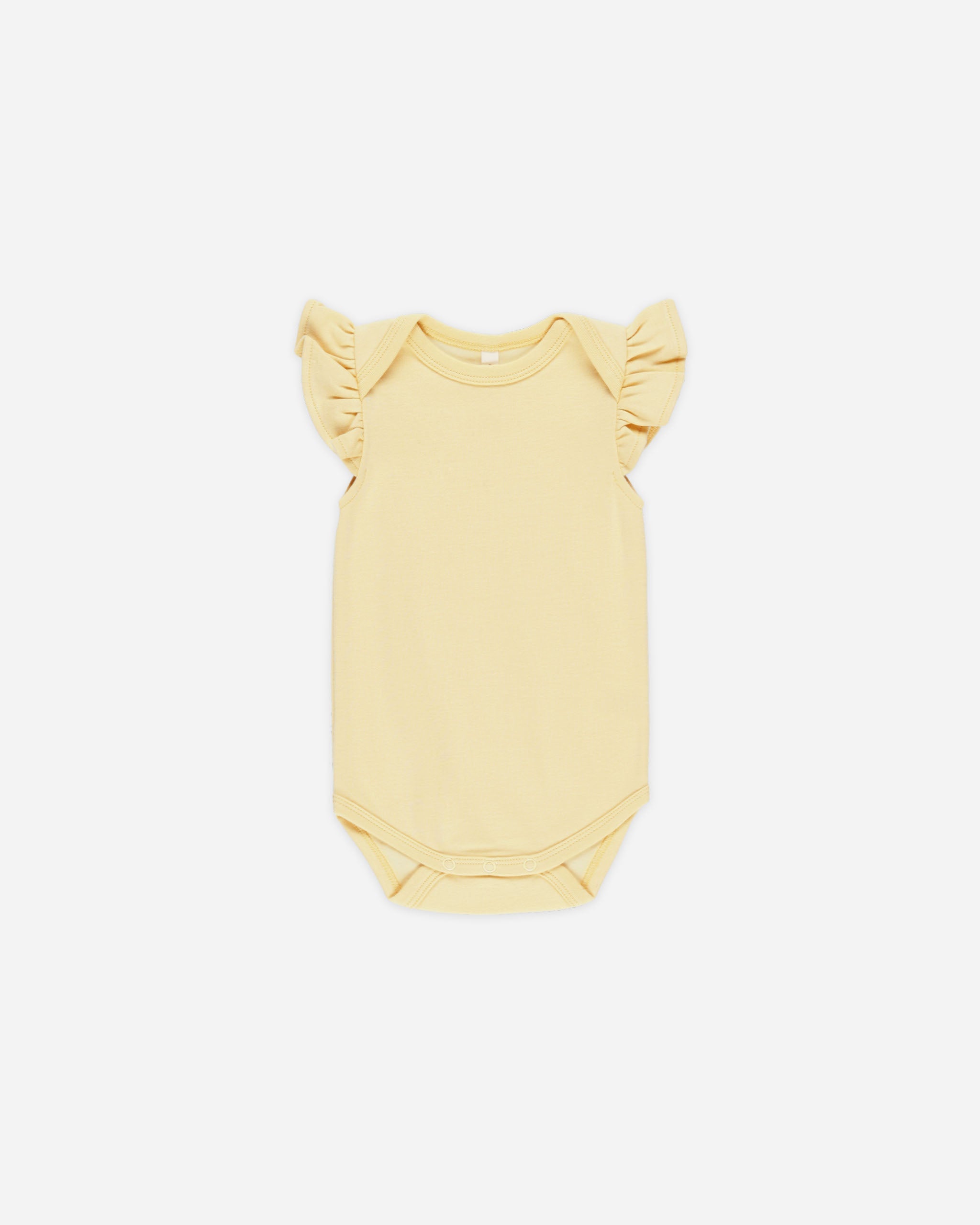 Flutter Sleeve Bodysuit || Yellow