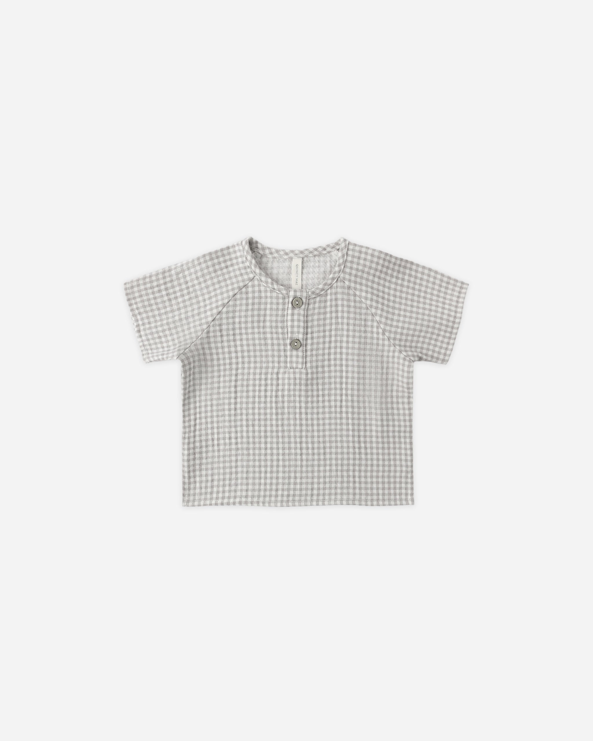 Short Sleeve Zion Shirt Sage Gingham - Rylee + Cru | Kids Clothes | Trendy Baby Clothes | Modern Infant Outfits |