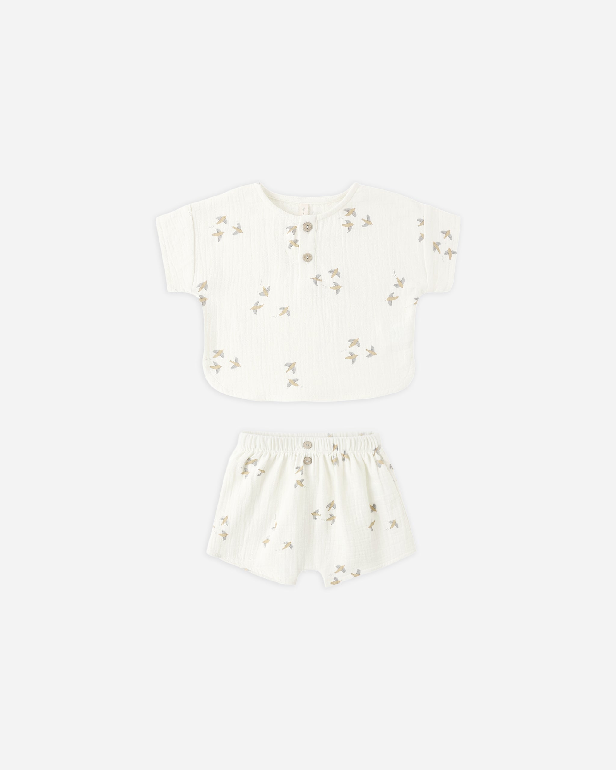 Woven Boxy Top + Short Set Birds - Rylee + Cru | Kids Clothes | Trendy Baby Clothes | Modern Infant Outfits |