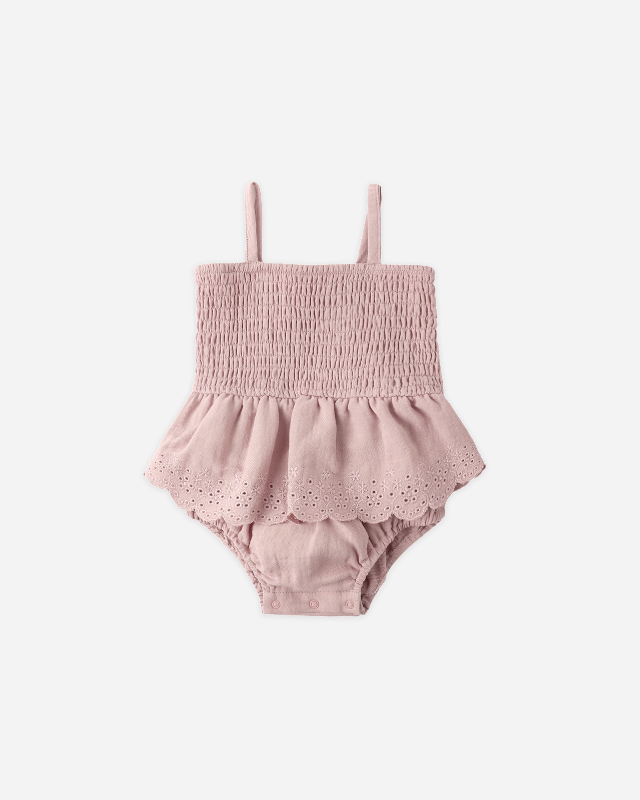 Smocked Skirted Romper Mauve - Rylee + Cru | Kids Clothes | Trendy Baby Clothes | Modern Infant Outfits |