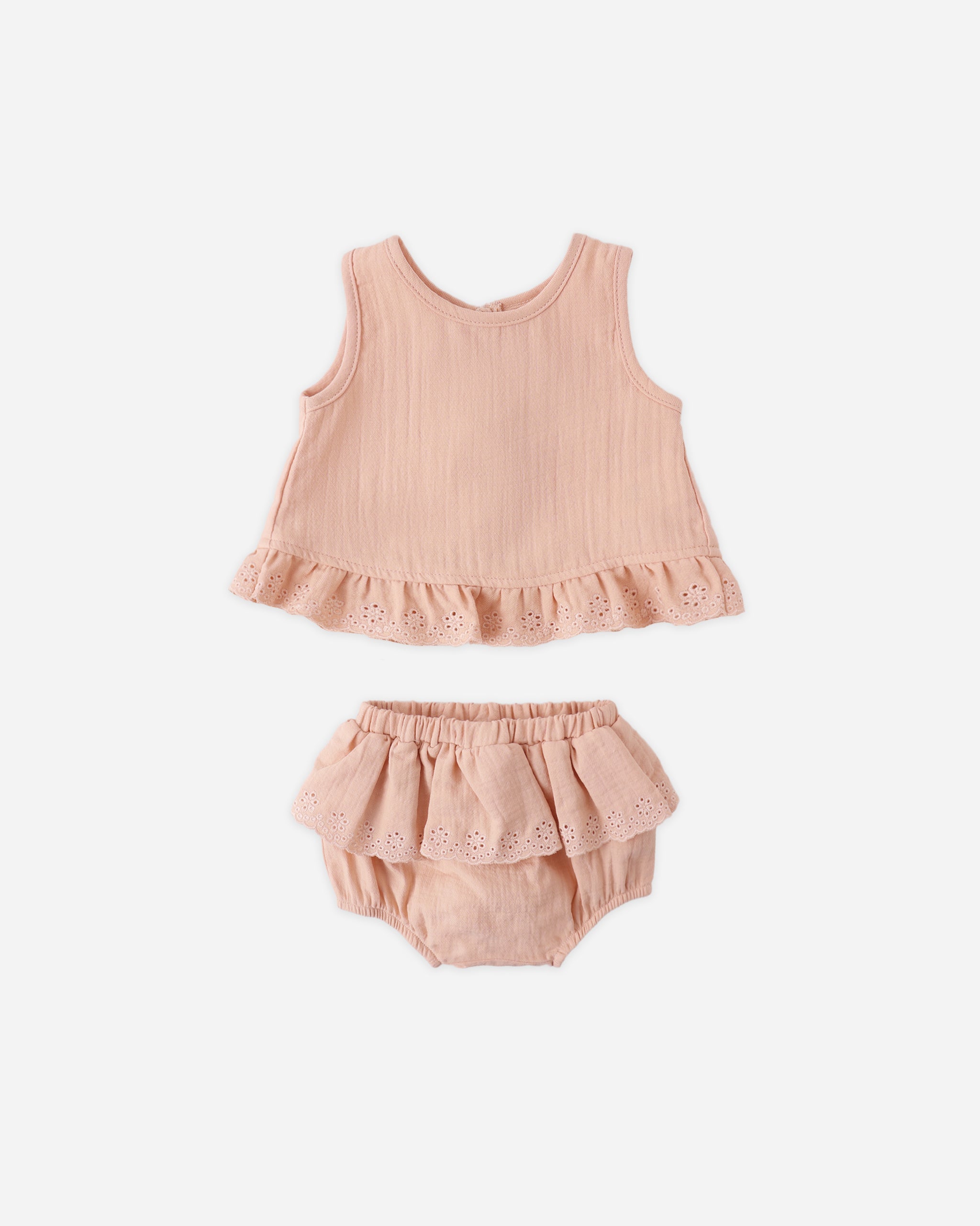 Ruffled Tulip Top + Bloomer Set Melon - Rylee + Cru | Kids Clothes | Trendy Baby Clothes | Modern Infant Outfits |