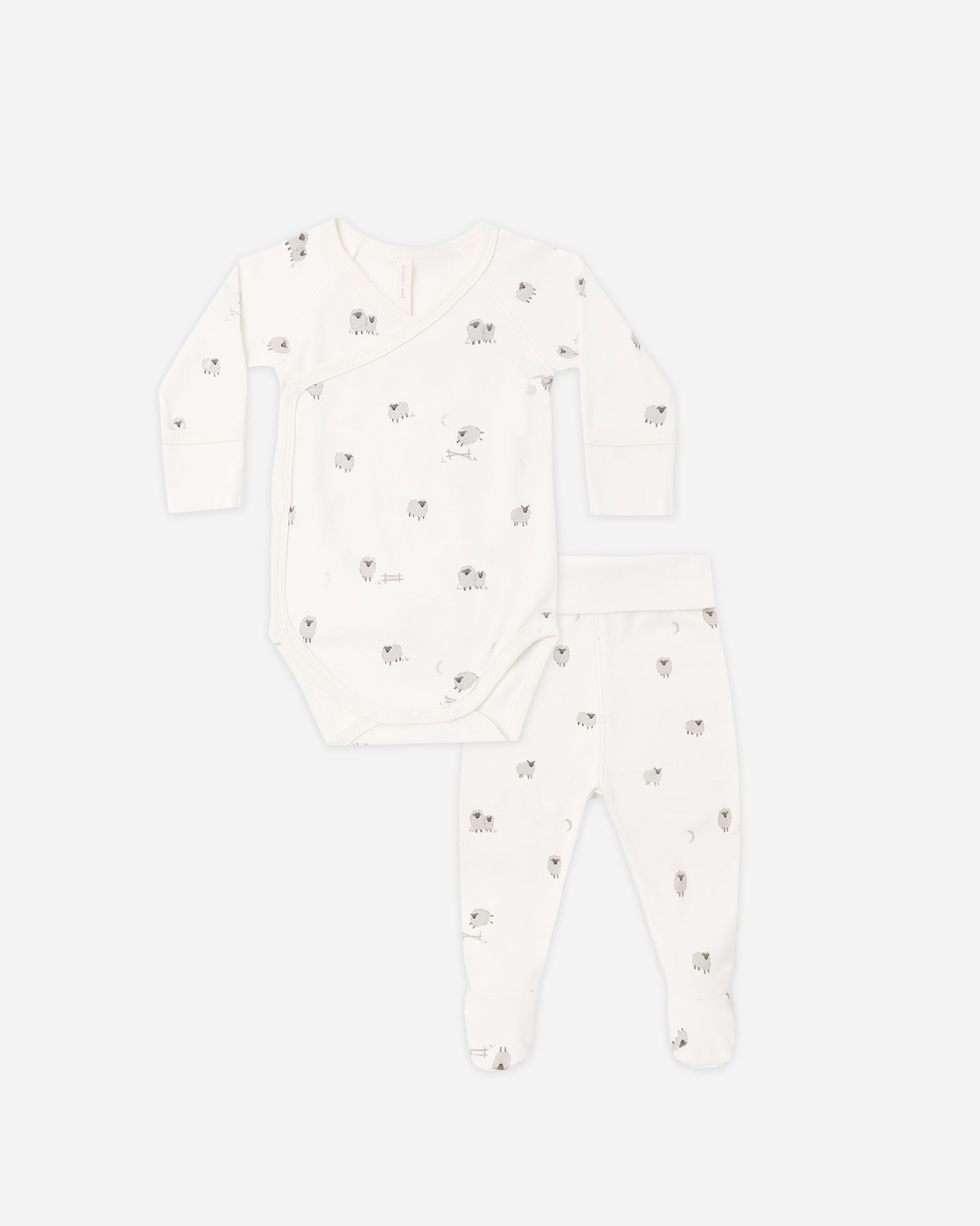 Side Snap Bodysuit + Pant Set Sheep - Rylee + Cru | Kids Clothes | Trendy Baby Clothes | Modern Infant Outfits |